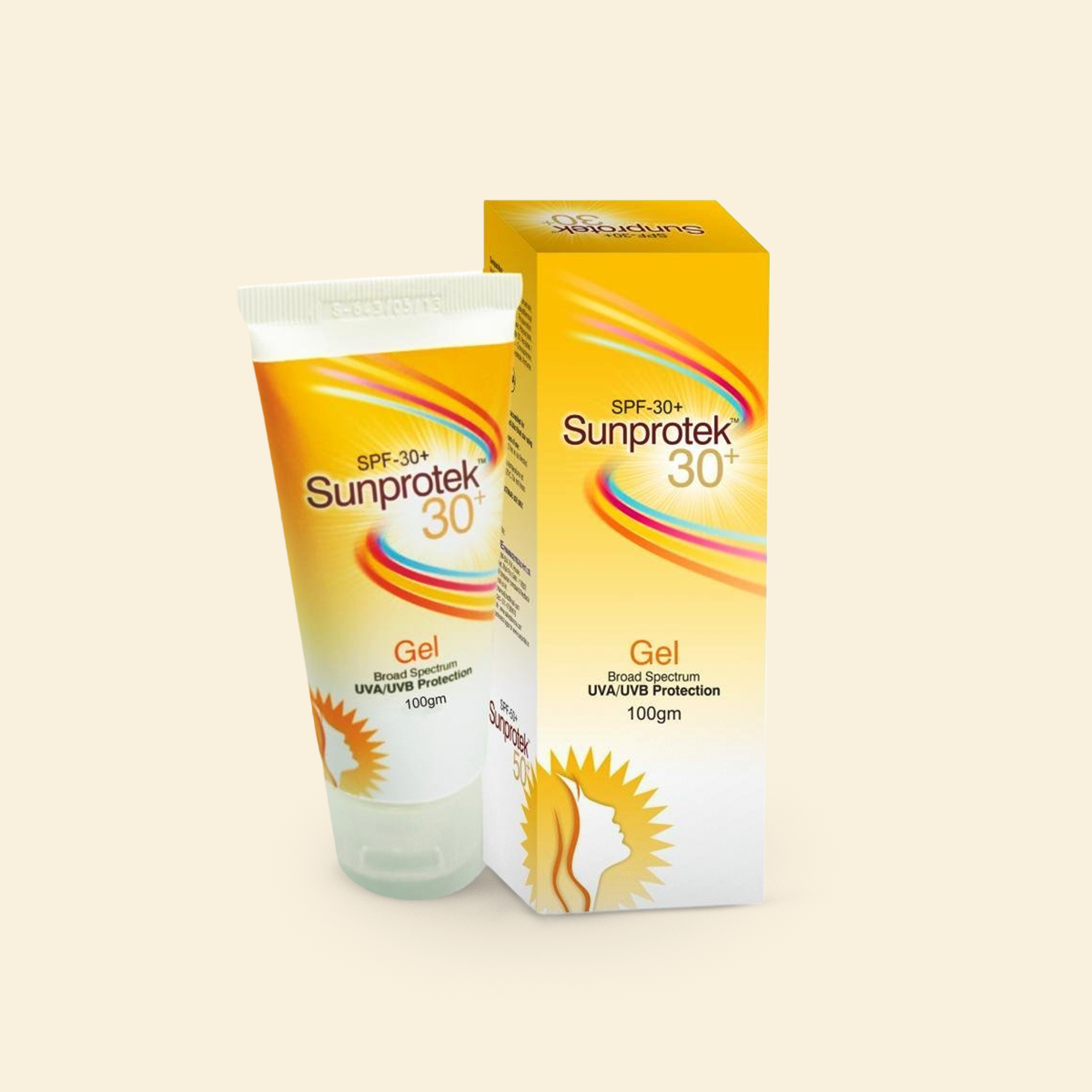 Salve Sun Care,Sunprotek,Sunscreen Gel Sunprotek 30+ Gel Uva/Uvb Protection 100g