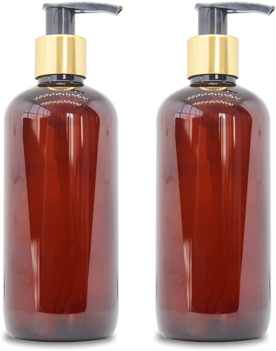 Salvia Cosmetic Jar,Cosmetic Jar 2 Bottle 300ml PET golden cap pump bottle 300ml
