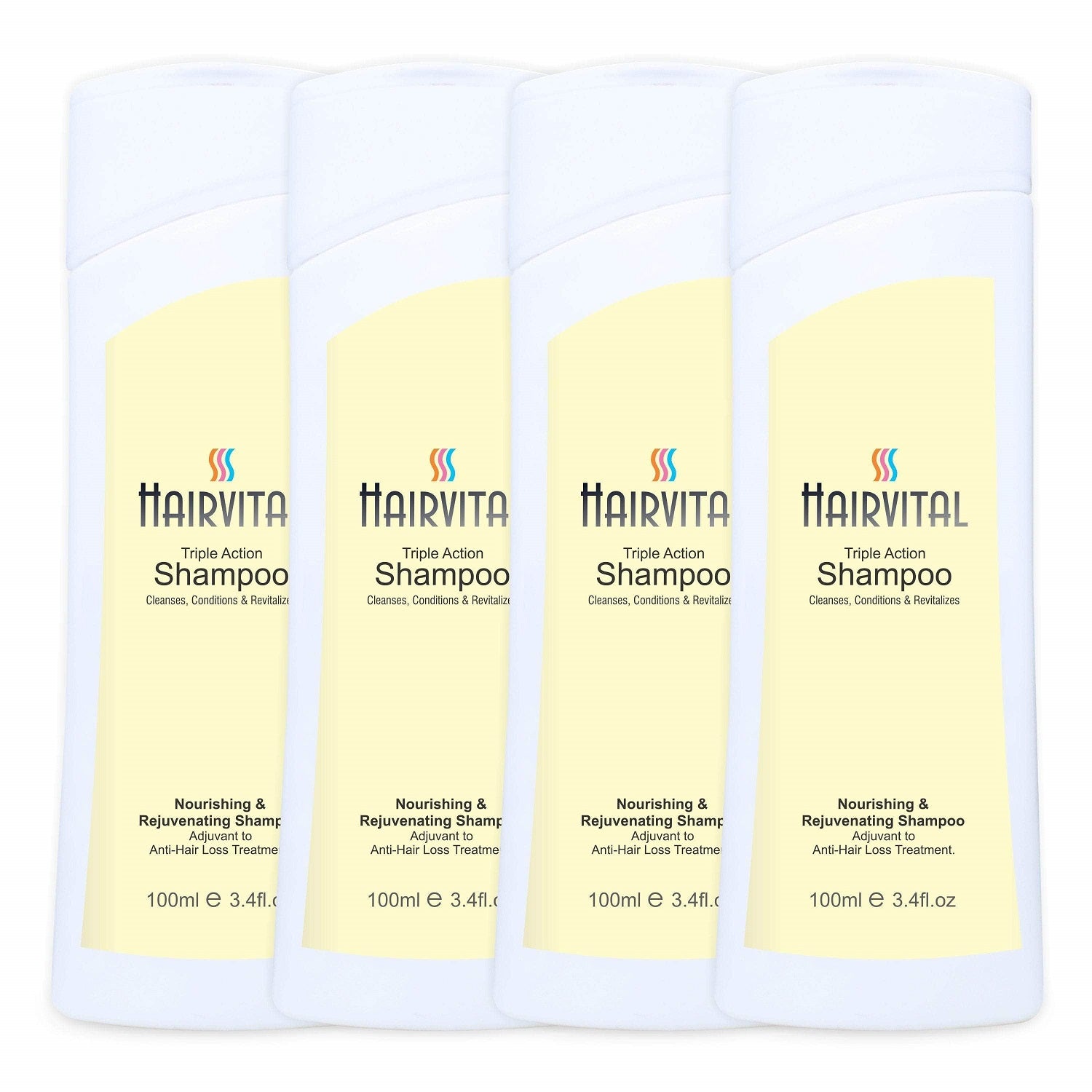 Salvia Hairvital, Dry Hair Pack of 4 Hairvital Triple Action Shampoo With Goodness of Aloe vera - 100ml