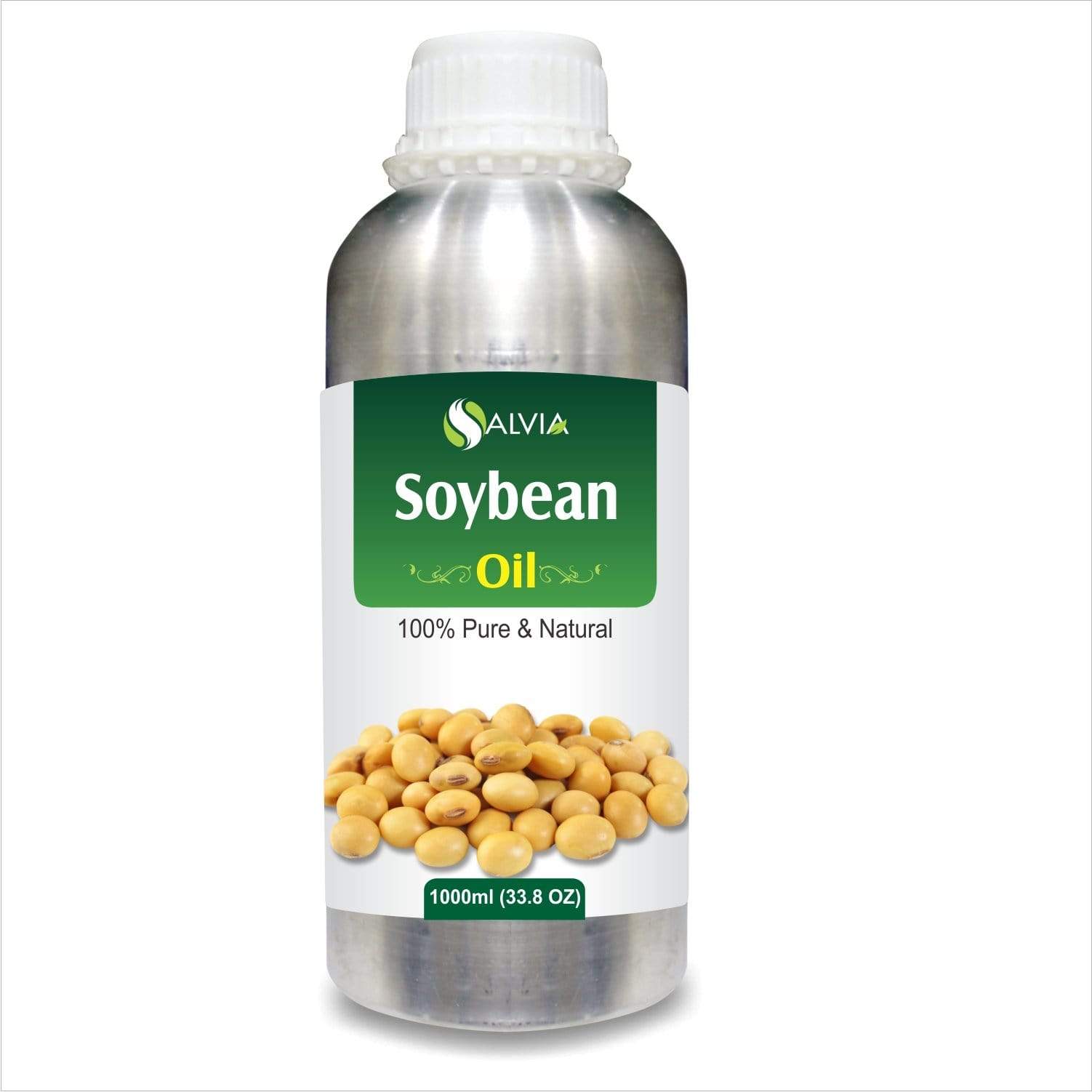 Salvia Natural Carrier Oils 1000ml Soybean Oil (Glycine Max) 100% Natural Carrier Oil, Moisturizes The Skin, Solves Itchy Scalp, Antioxidant & Rich in Vitamin E, Best For Aromatherapy