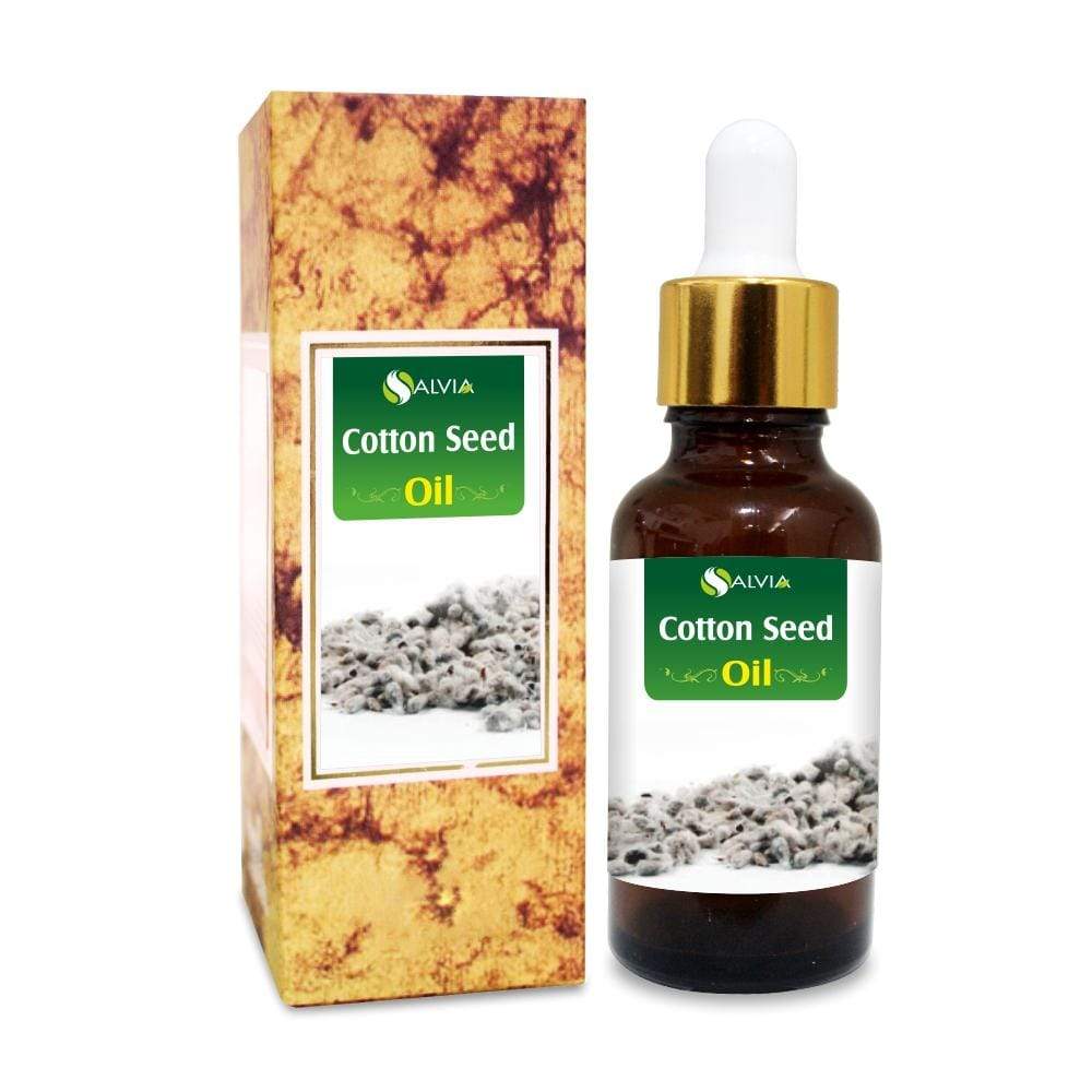 Salvia Natural Carrier Oils Cotton Seed Oil (Gossypium) 100% Natural Pure Carrier Oil For Anti-Aging, Nourishes Skin, Wound Healing, Promotes Hair Growth