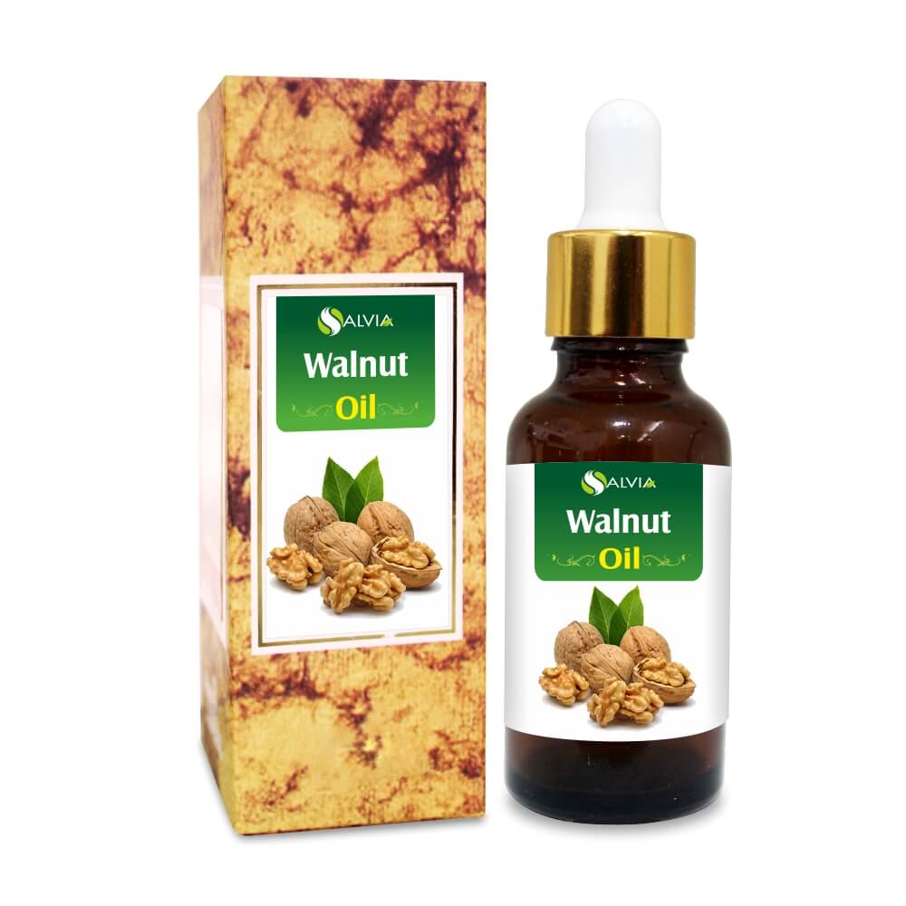 Salvia Natural Carrier Oils 10ml Walnut Oil (Juglans-Regia) 100% Natural Pure Carrier Oil Strengthens Hair Root, Promotes hair Growth, Anti-Aging Properties, Moisturizes, Reduces Scars, Solves  Psoriasis & More