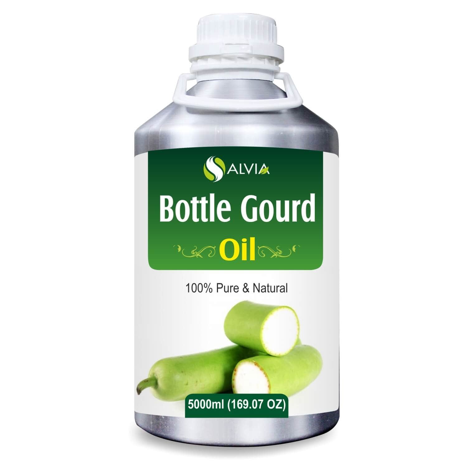 Salvia Natural Carrier Oils 5000ml Bottle Gourd Oil (Lagenaria Siceraria) 100% Natural Pure Carrier Oil Prevents Grey Hair, Stress Relieving, Anti-Oxidant, Anti-Fungal