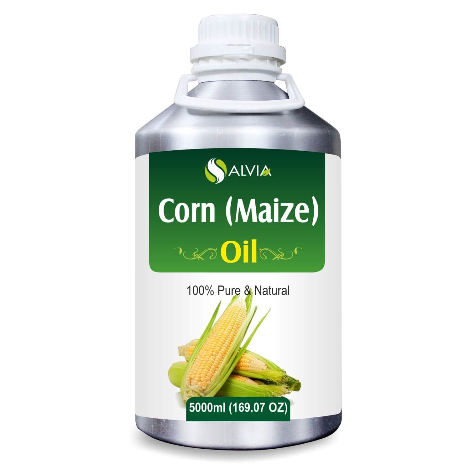 Salvia Natural Carrier Oils 5000ml Corn (Maize) Oil (Zea-Mays) 100% Natural Pure Carrier Oil