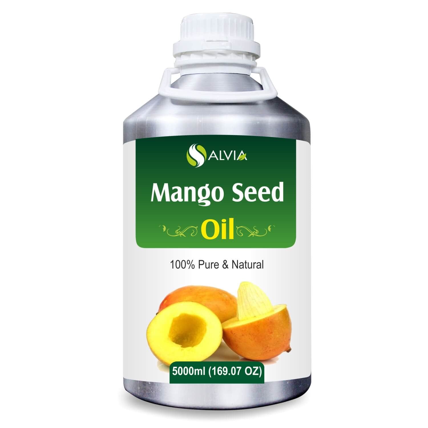 Salvia Natural Carrier Oils 5000ml Mango Seed Oil (Mangifera Indica) 100% Natural Pure Carrier Oil Nourishes & Moisturizes Skin, Soothes Irritated Skin, Nourishes Scalp