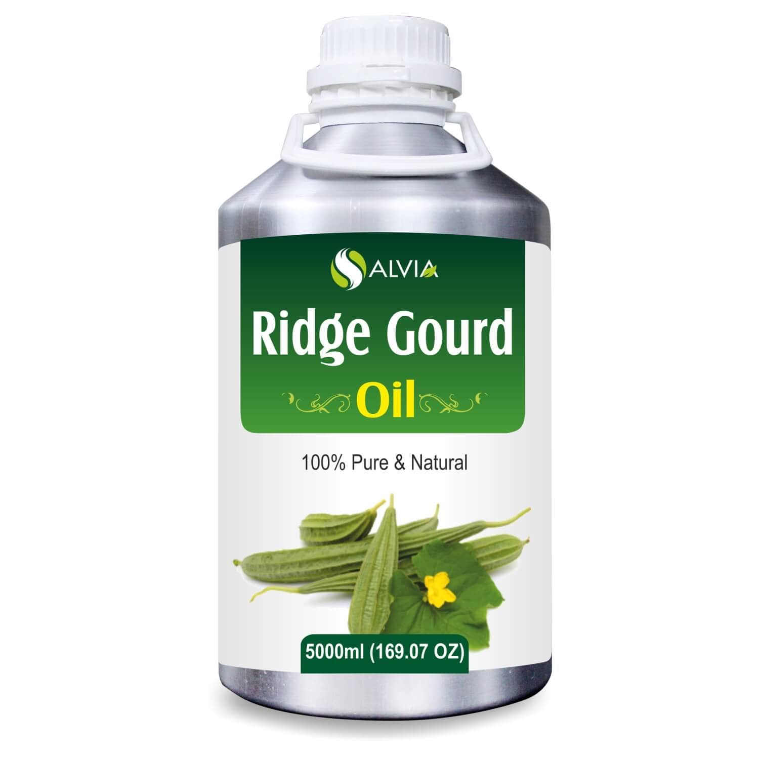 Salvia Natural Carrier Oils 5000ml Ridge Gourd Oil (Lufa Acutangula) Pure Natural Cold Pressed Carrier Oil Therapeutic Grade For Hair Care, Nourishes Skin & More