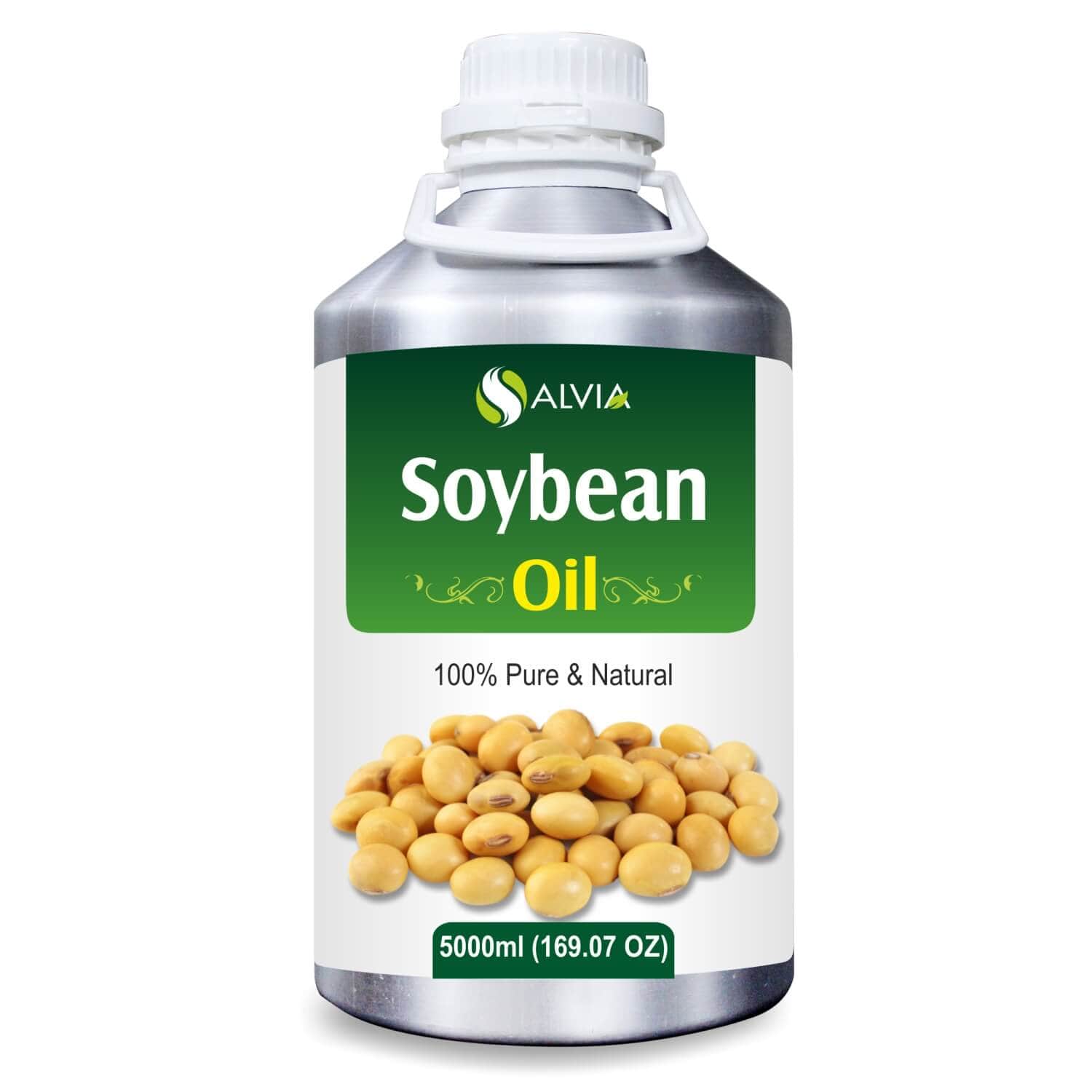 Salvia Natural Carrier Oils 5000ml Soybean Oil (Glycine Max) 100% Natural Carrier Oil, Moisturizes The Skin, Solves Itchy Scalp, Antioxidant & Rich in Vitamin E, Best For Aromatherapy