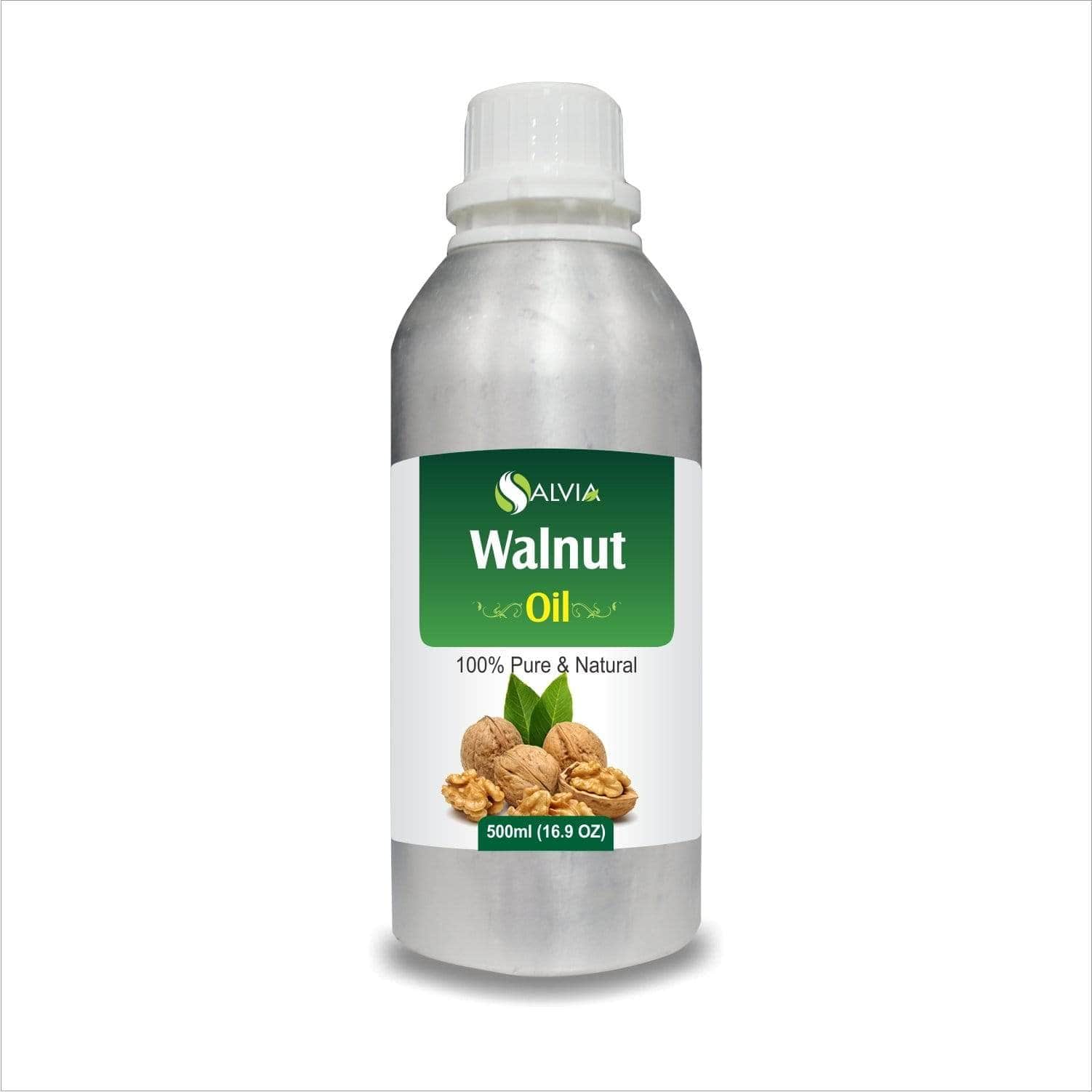 Salvia Natural Carrier Oils 500ml Walnut Oil (Juglans-Regia) 100% Natural Pure Carrier Oil Strengthens Hair Root, Promotes hair Growth, Anti-Aging Properties, Moisturizes, Reduces Scars, Solves  Psoriasis & More