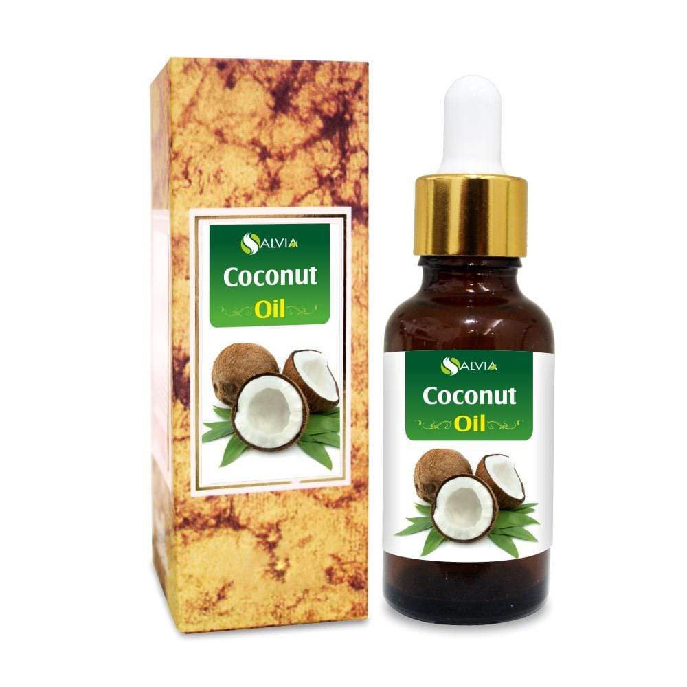 Salvia Natural Carrier Oils Coconut Oil (Cocus Nucifera) Pure Cold Pressed Carrier Oil Control Hair Fall, Relieves Skin Irritation, Moisturizes Skin, Relieves Arthritis Pain & More