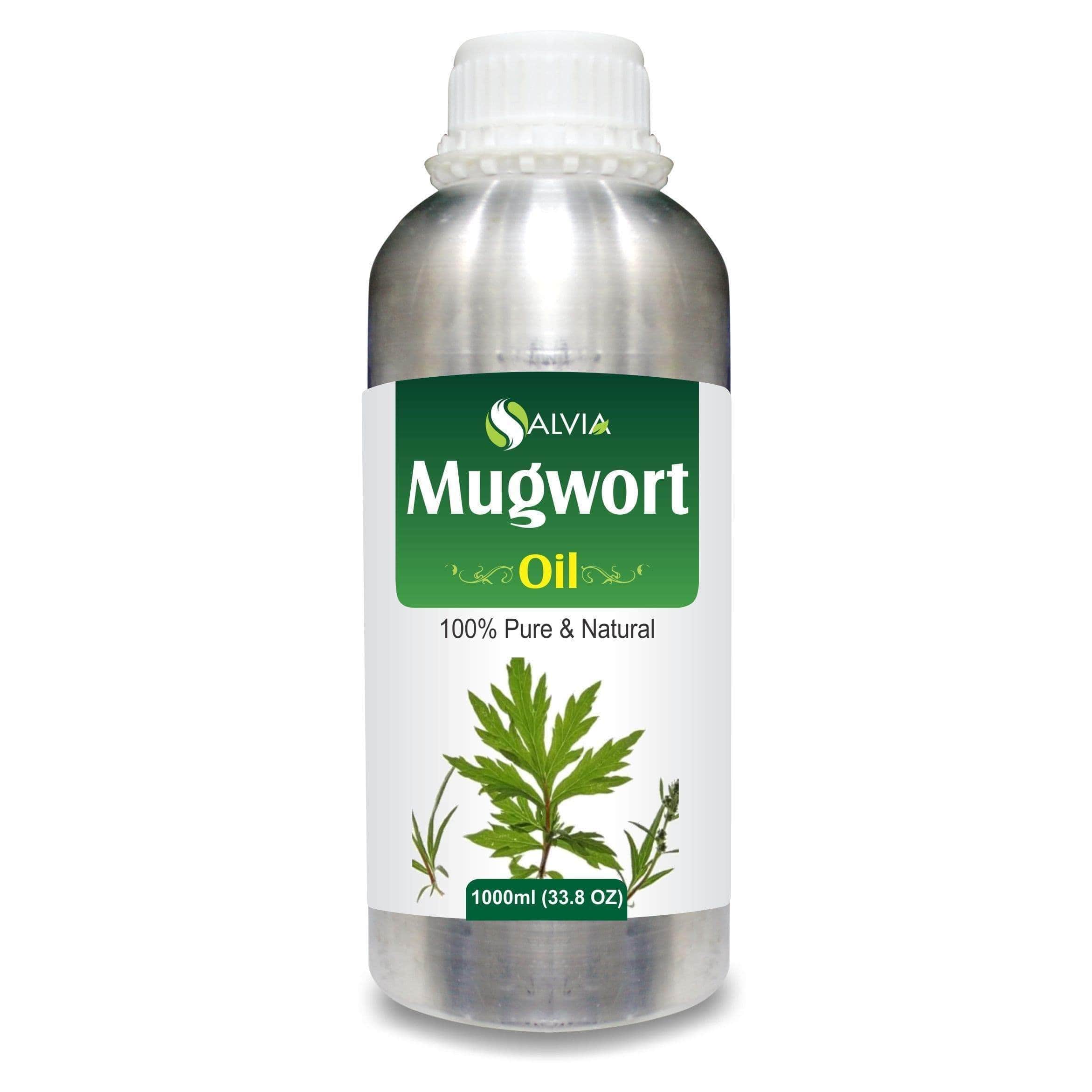 Salvia Natural Essential Oils 1000ml Mugwort Oil (Artemisia-Vulgaris) 100% Natural Pure Essential Oil Protects, Nourishes & Hydrates The Skin, Anti-Aging Properties, Removes Excessive Oil in Scalp