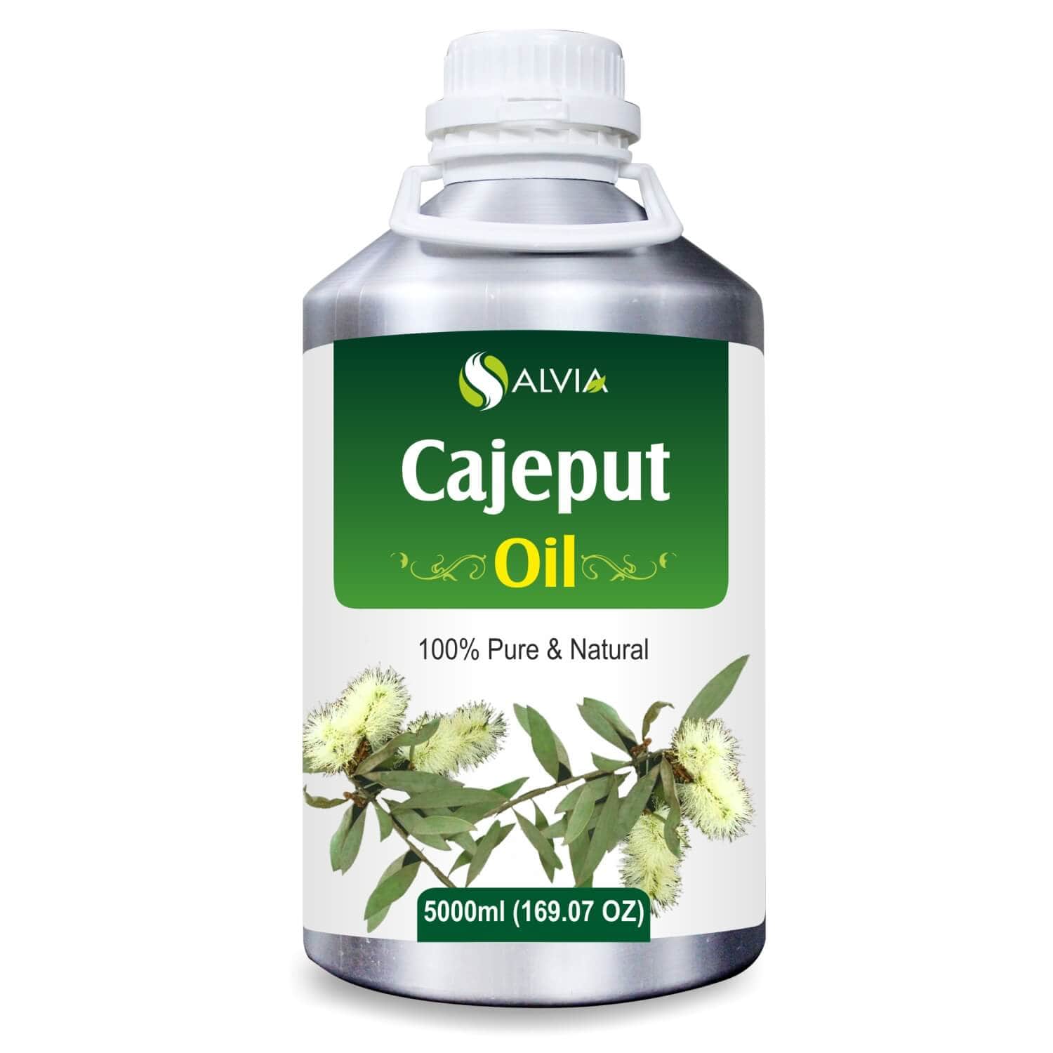 Salvia Natural Essential Oils 5000ml Cajeput Oil (Melaleuca leucadendron) 100% Natural Pure Essential Oil Treats Headaches, Colds, Reduces Fungal Infection, Treats Joint Pain
