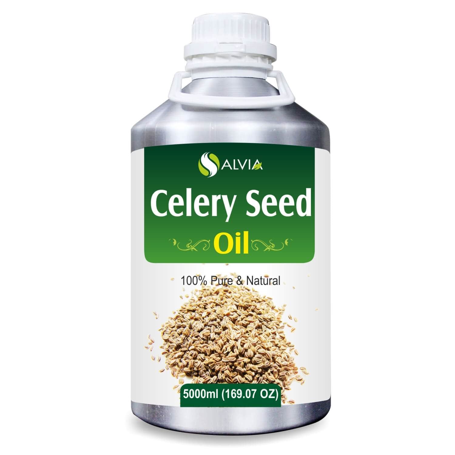 Salvia Natural Essential Oils 5000ml Celery Seed Oil (Apium Graveolens) 100% Natural Pure Essential Oil Fights Bacteria, Supports Bone Health, Therapeutic Grade Aromatic Oil