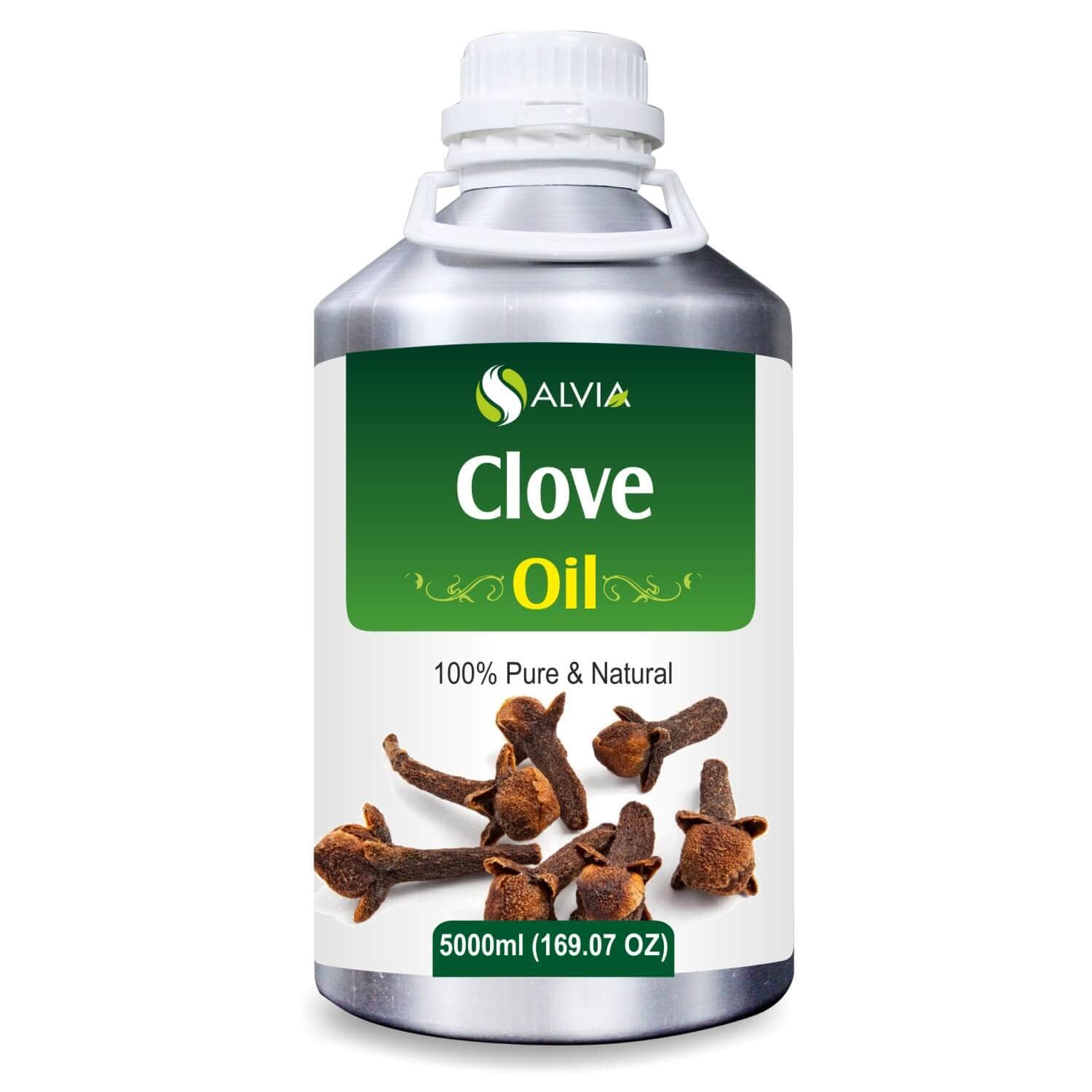 Salvia Natural Essential Oils 5000ml Clove Oil (Syzygium Aromaticum) Pure Natural Essential Oil For Aromatherapy, Making Soaps, Skin Healing, Pain Relief, Fights Bacteria