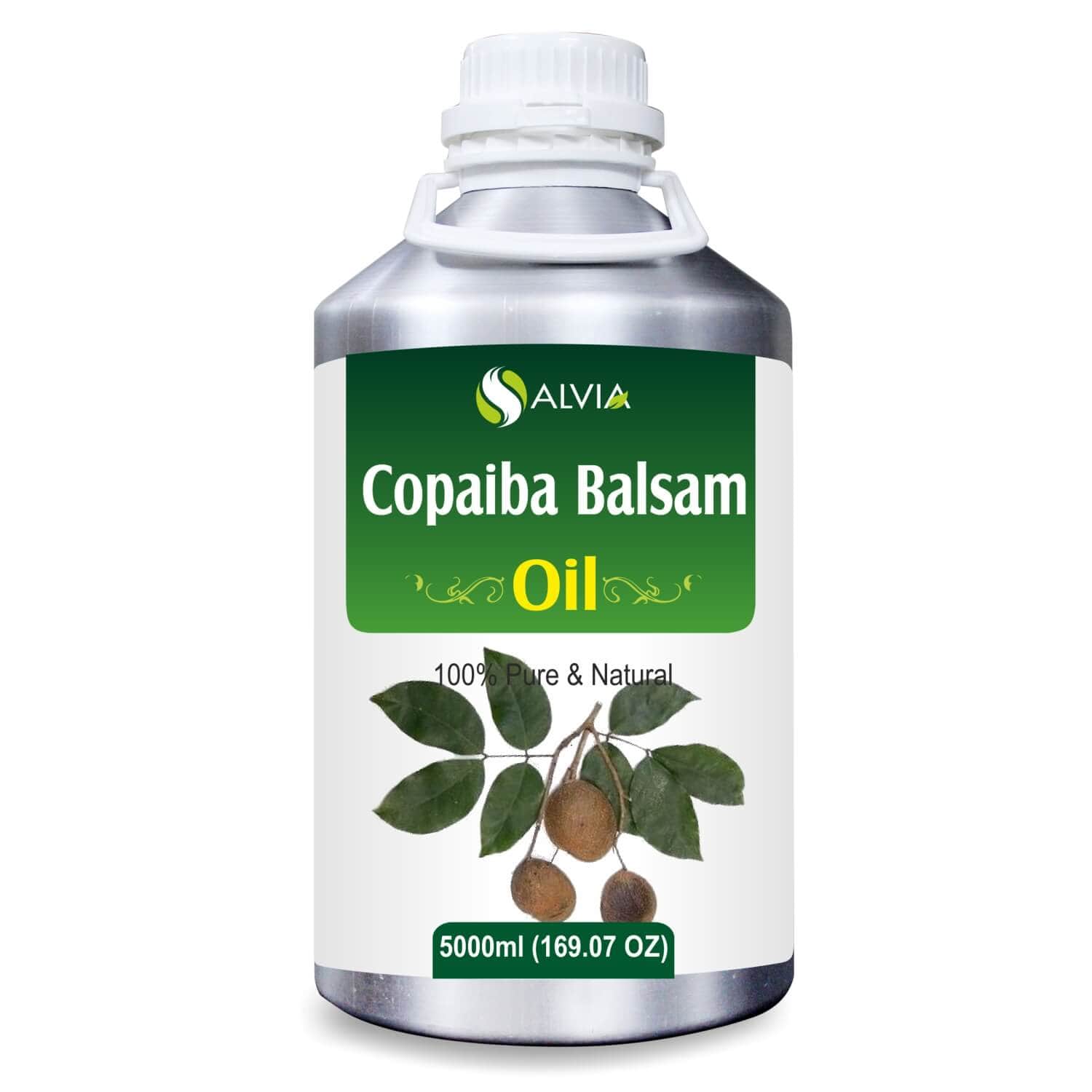 Salvia Natural Essential Oils 5000ml Copaiba Balsam Oil (Copaifera langsdorffii) Pure Essential Oil Premium Therapeutic Grade Aids in Wound Healing, Prevents Acne, Wrinkles, Tightens Muscles