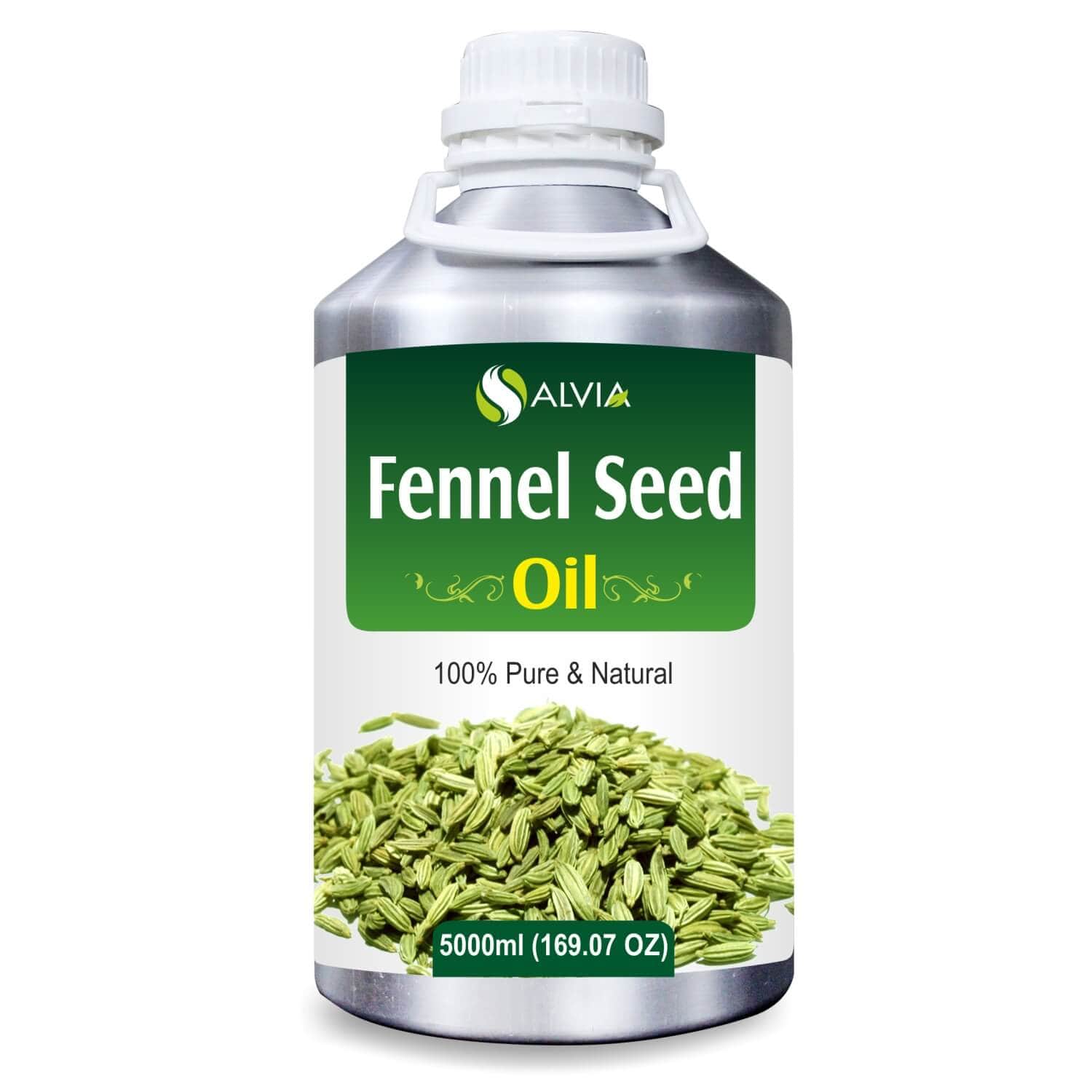 Salvia Natural Essential Oils 5000ml Fennel Seed Oil (Foeniculum vulgare) 100% Natural Pure Essential Oil Keeps Scalp Healthy, Improves Skinâ€™s Texture, Antioxidants, Reduces Acne, Relaxes Muscles