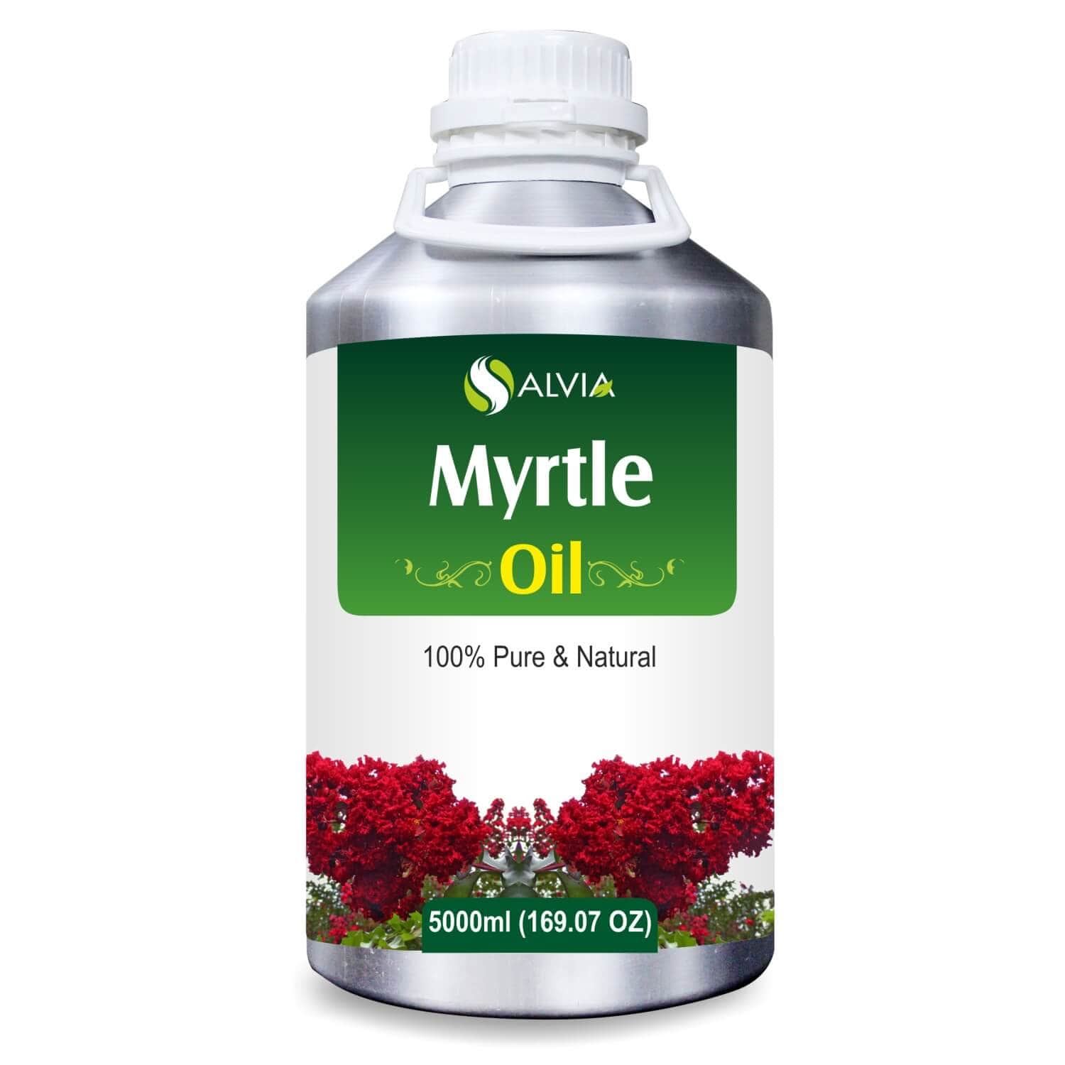Salvia Natural Essential Oils 5000ml Myrtle Oil (Myrtus) Natural Essential Oil Undiluted And Uncut Therapeutic Grade Quality Reduce Tension, Pain & Used For Skin Care