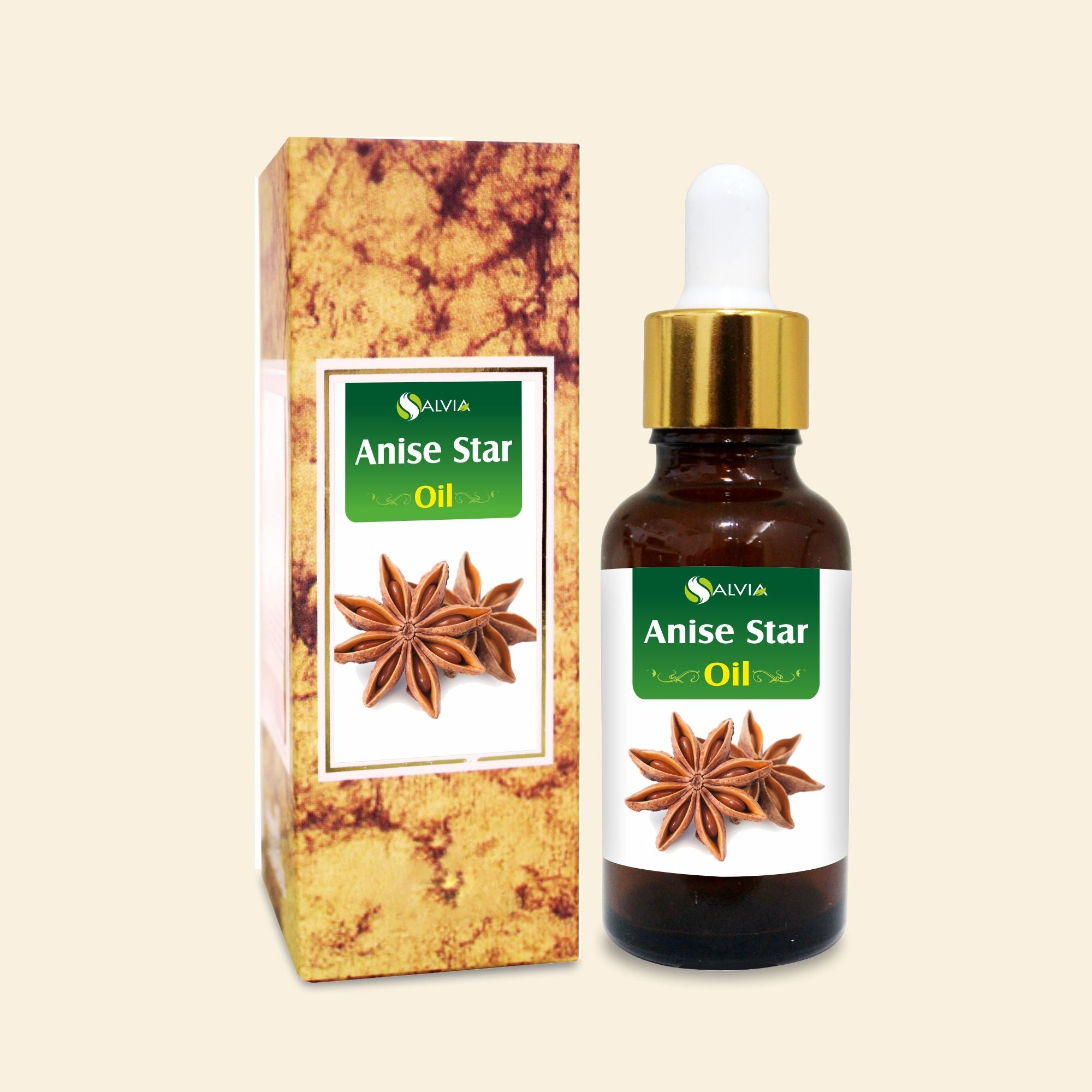 Salvia Natural Essential Oils Anise Star Essential Oil, 100% Pure Undiluted & Natural, For Aromatherapy, Eases Cough & Cold, Reduces Tension, Diminishes Acne