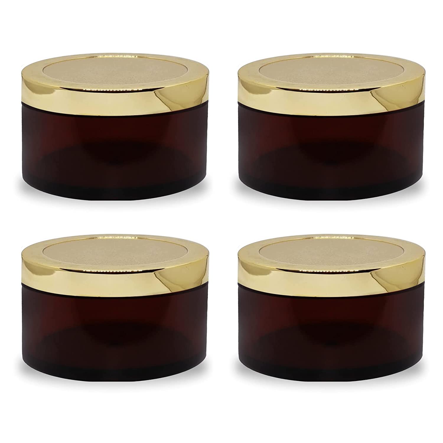 Shoprythm Cosmetic Jar MYOC Amber San Jars with Golden Cap & Inner lid for Creams, Gels, Body Scrub & Butter