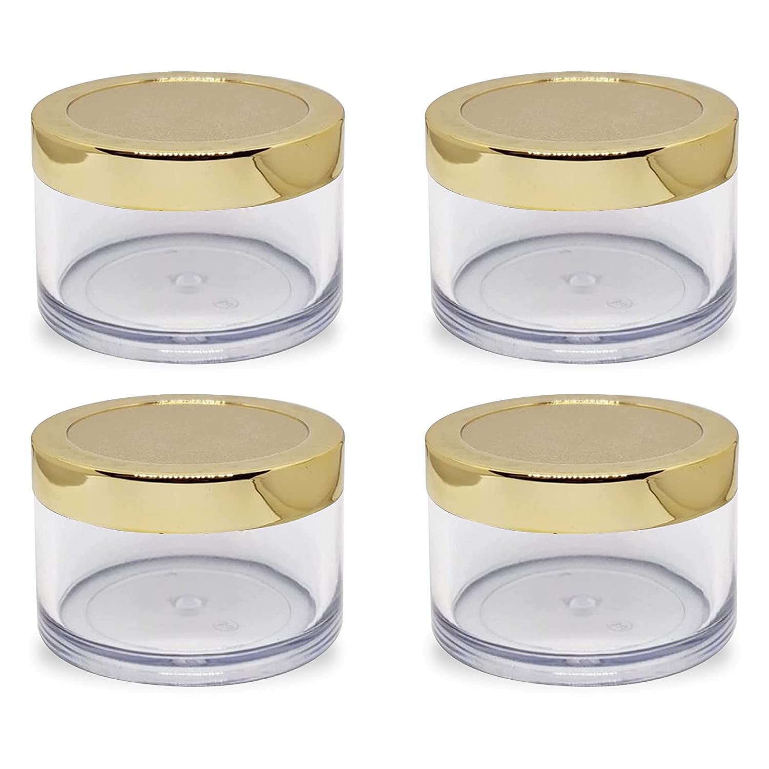 Shoprythm Cosmetic Jar Pack of 4 San Jars with Golden Cap
