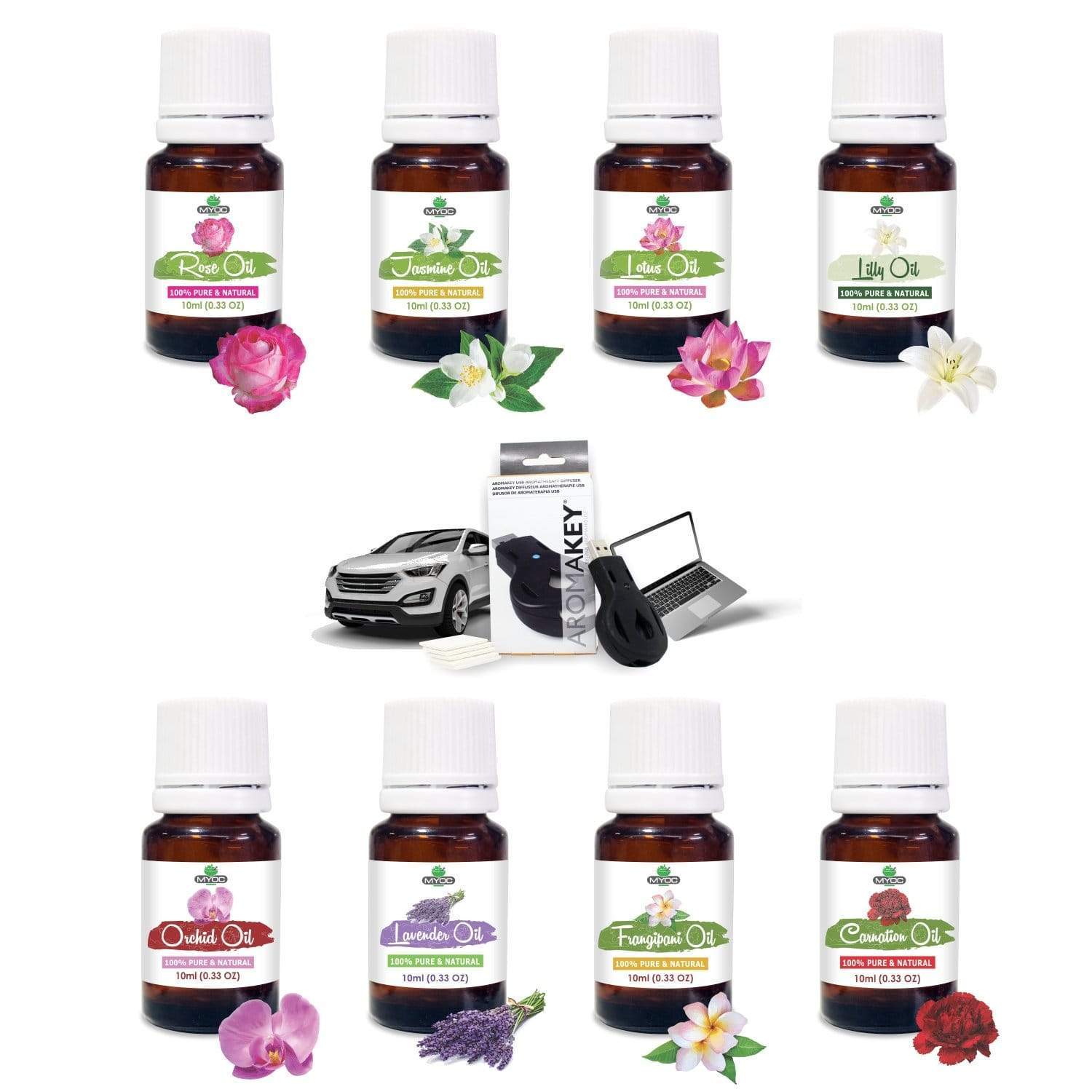 Shoprythm Gifts,Fragrances Oil Set Salvia Aroma Key and Diffuser Essential Oil With 5 Refill Pads