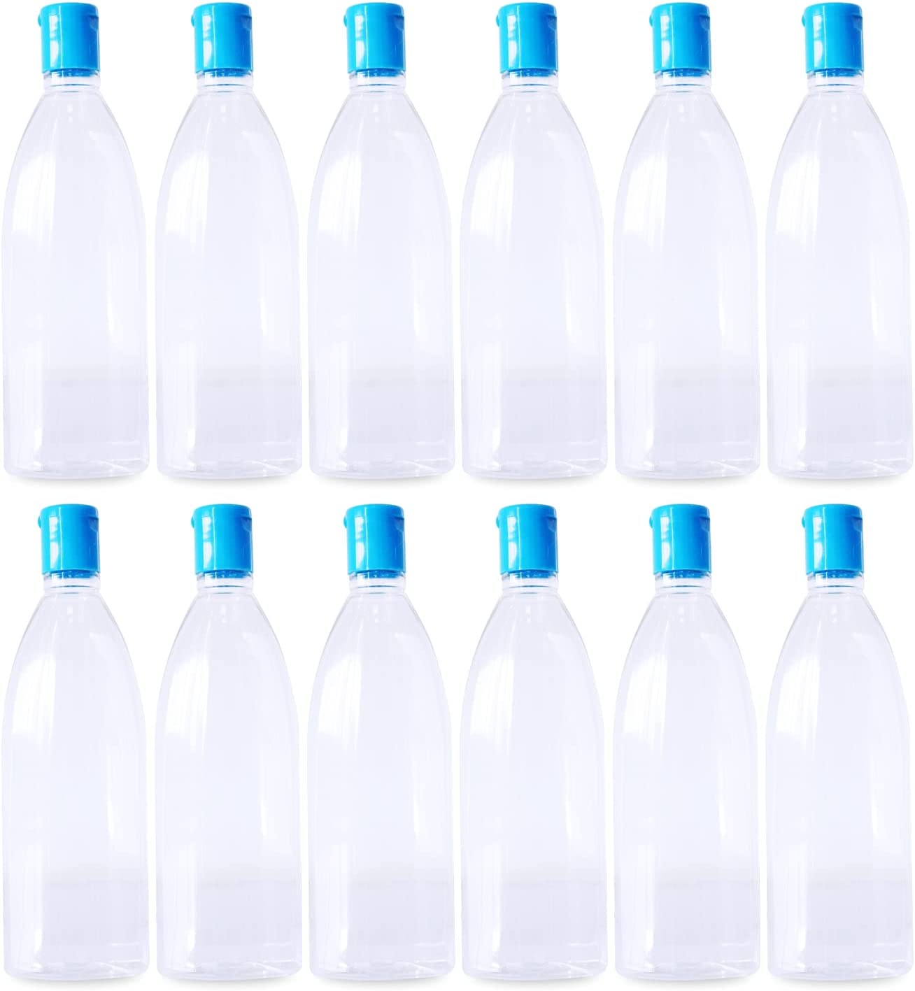 Shoprythm Myoc,United States Pack of 12 MYOC Clear Plastic Empty Squeeze Bottle with Disc Top Flip Cap Refillable Reusable