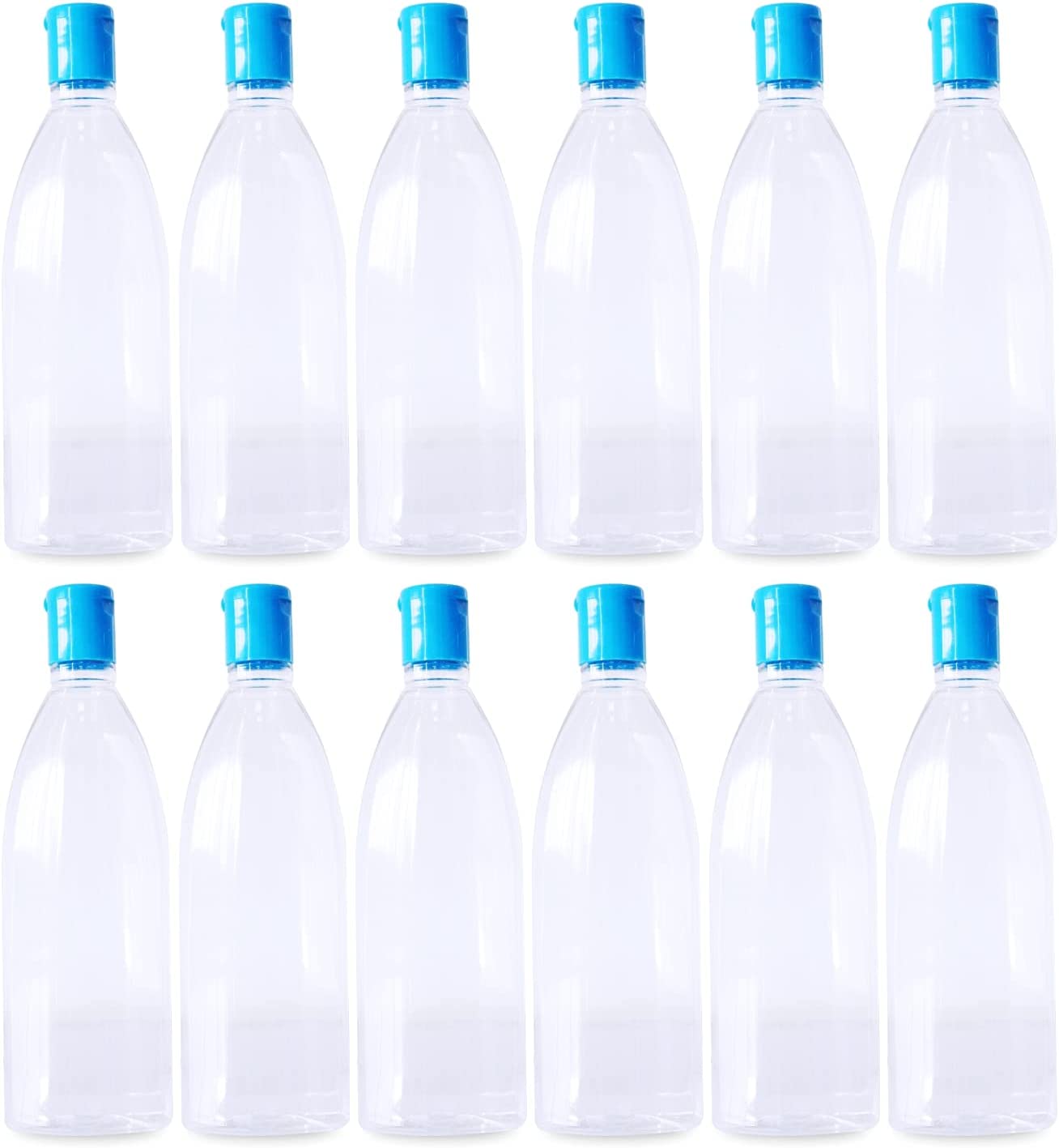 Shoprythm Myoc,United States Pack of 12 MYOC Clear Plastic Empty Squeeze Bottle with Disc Top Flip Cap Refillable Reusable