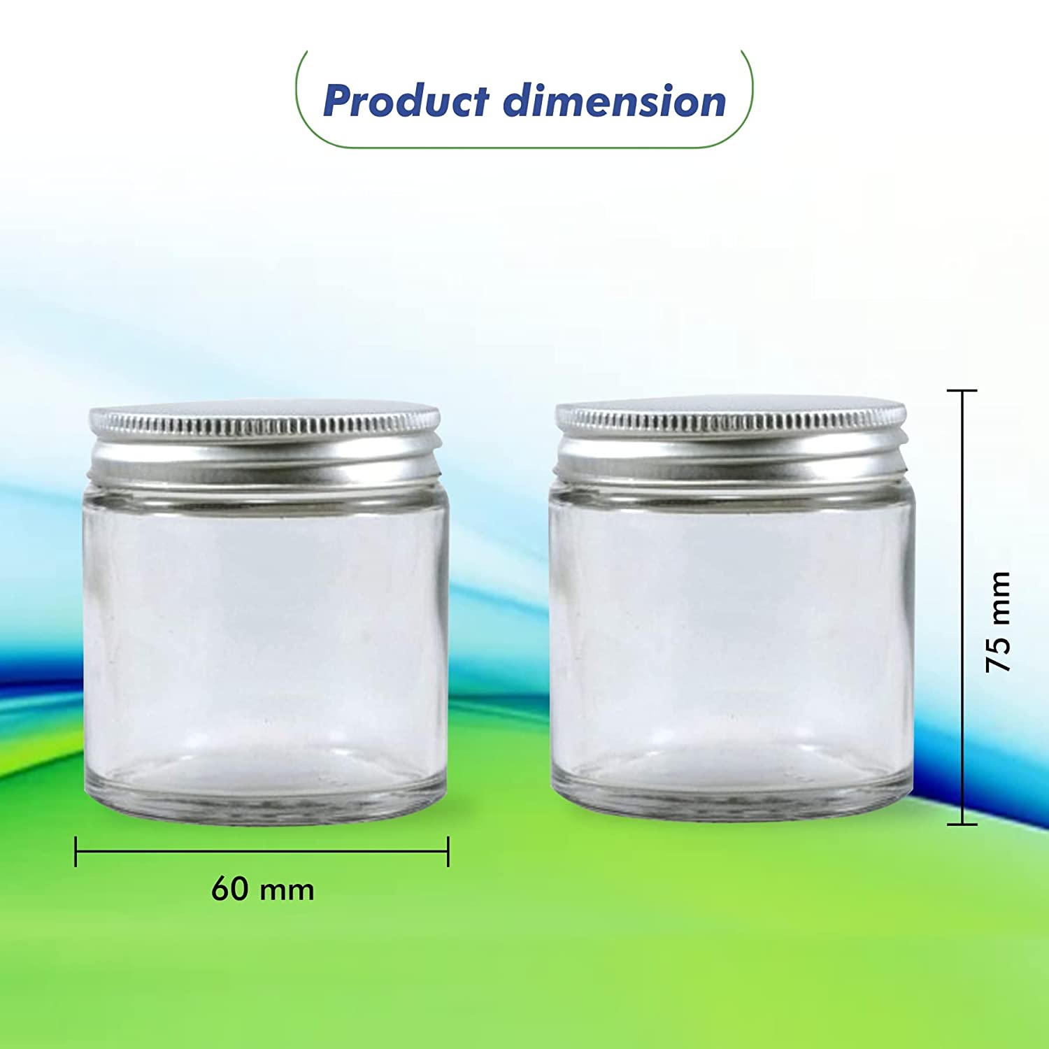 Shoprythm Packaging,Cosmetic Jar Glass jar with ALUMINIUM CAP