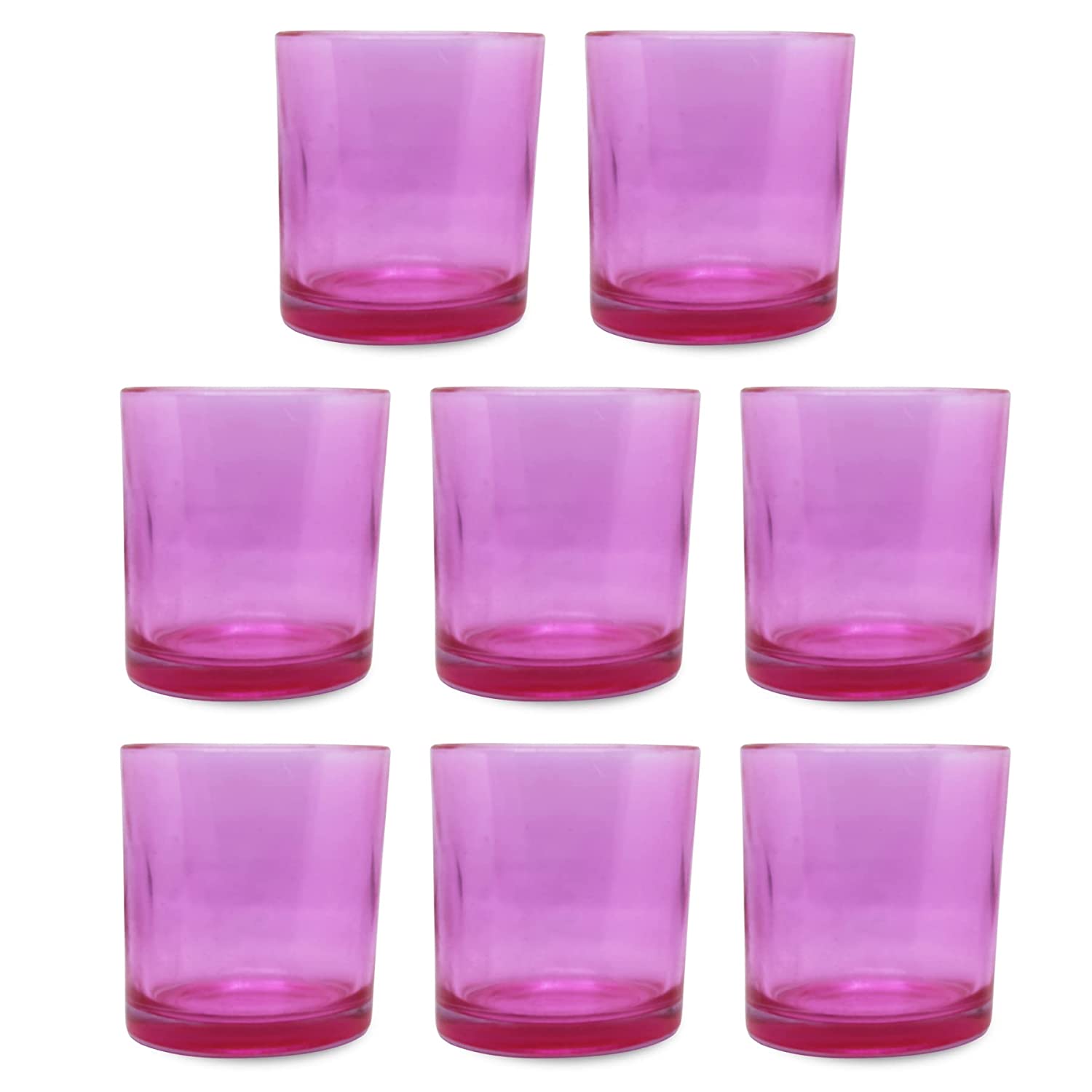 Shoprythm Packaging,Cosmetic Jar Pack of 8 Pink  Glass Candle Jar
