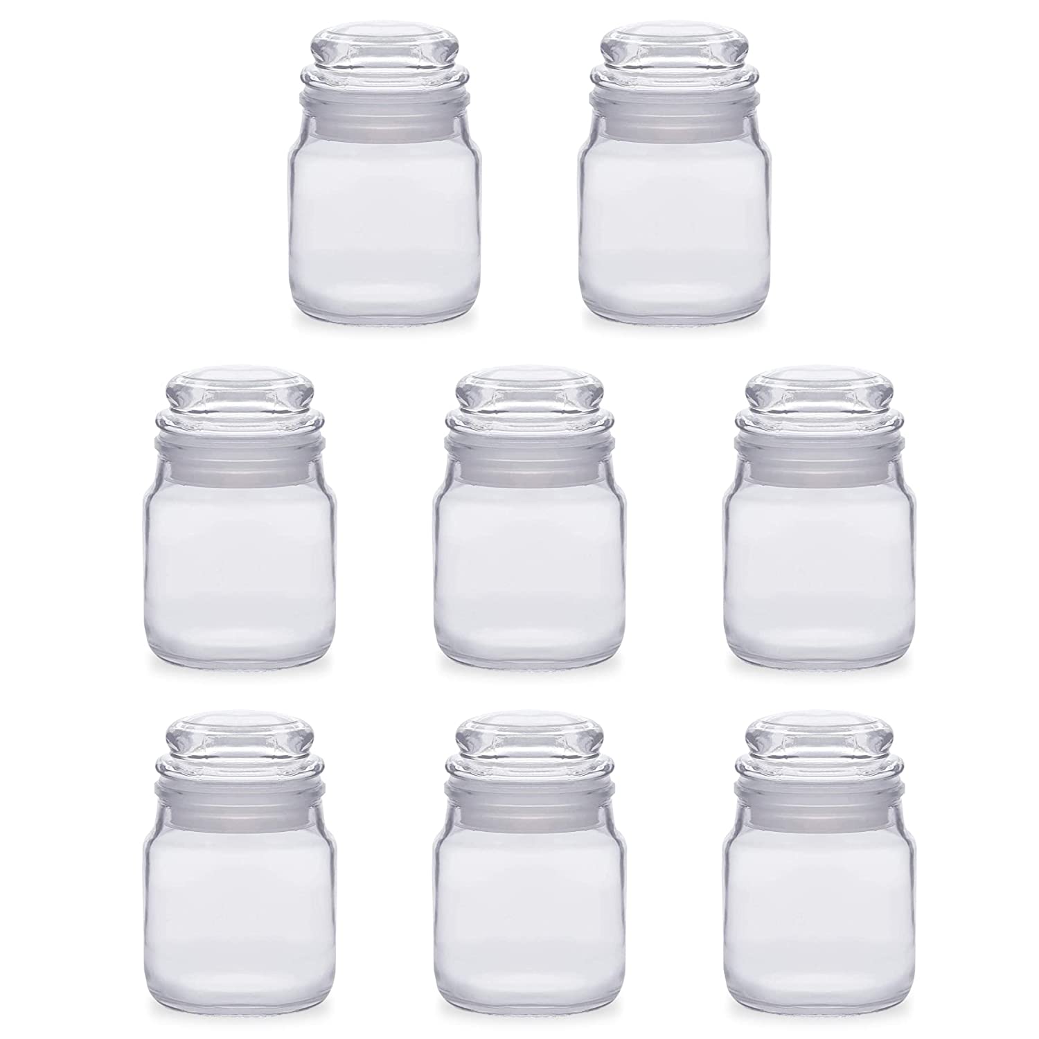 Shoprythm Packaging,Cosmetic Jar Pack of 8 Transparent glass jar with airtight lid