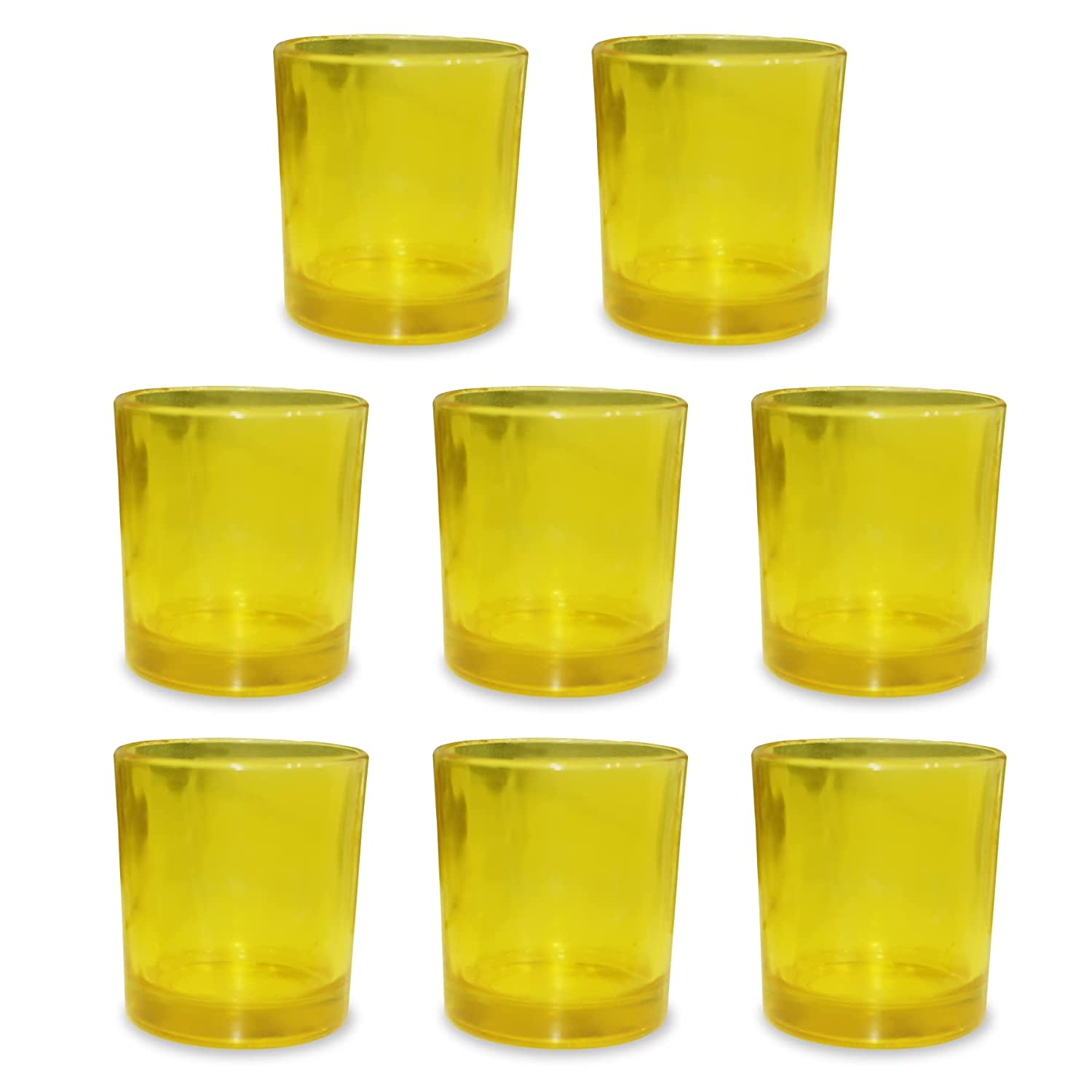 Shoprythm Packaging,Cosmetic Jar Pack of 8 Yellow Glass Candle Jar