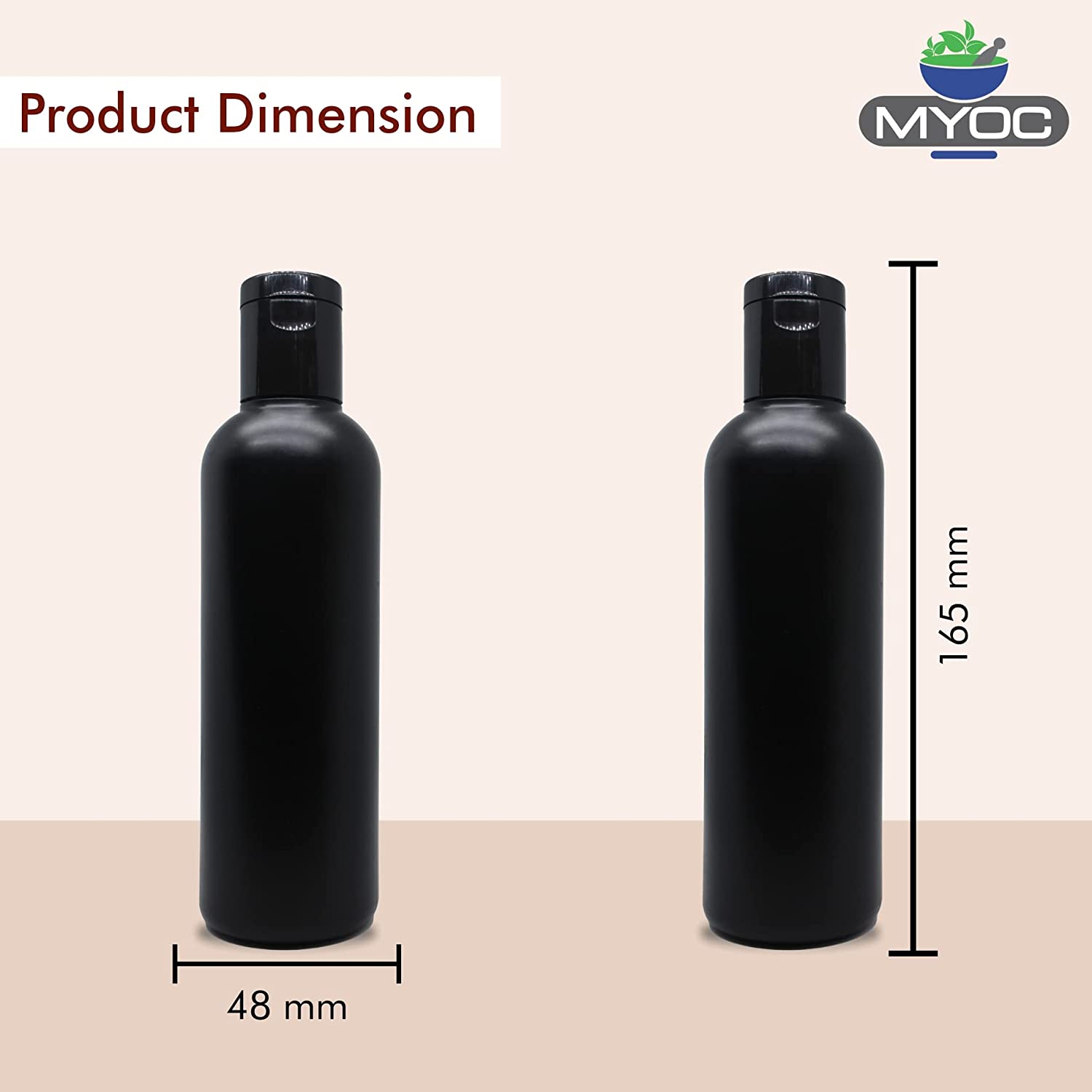 Shoprythm Packaging,Plastic Travel Bottles Empty Black HDPE Bottle with Disc Flip Top Cap Refillable Reusable