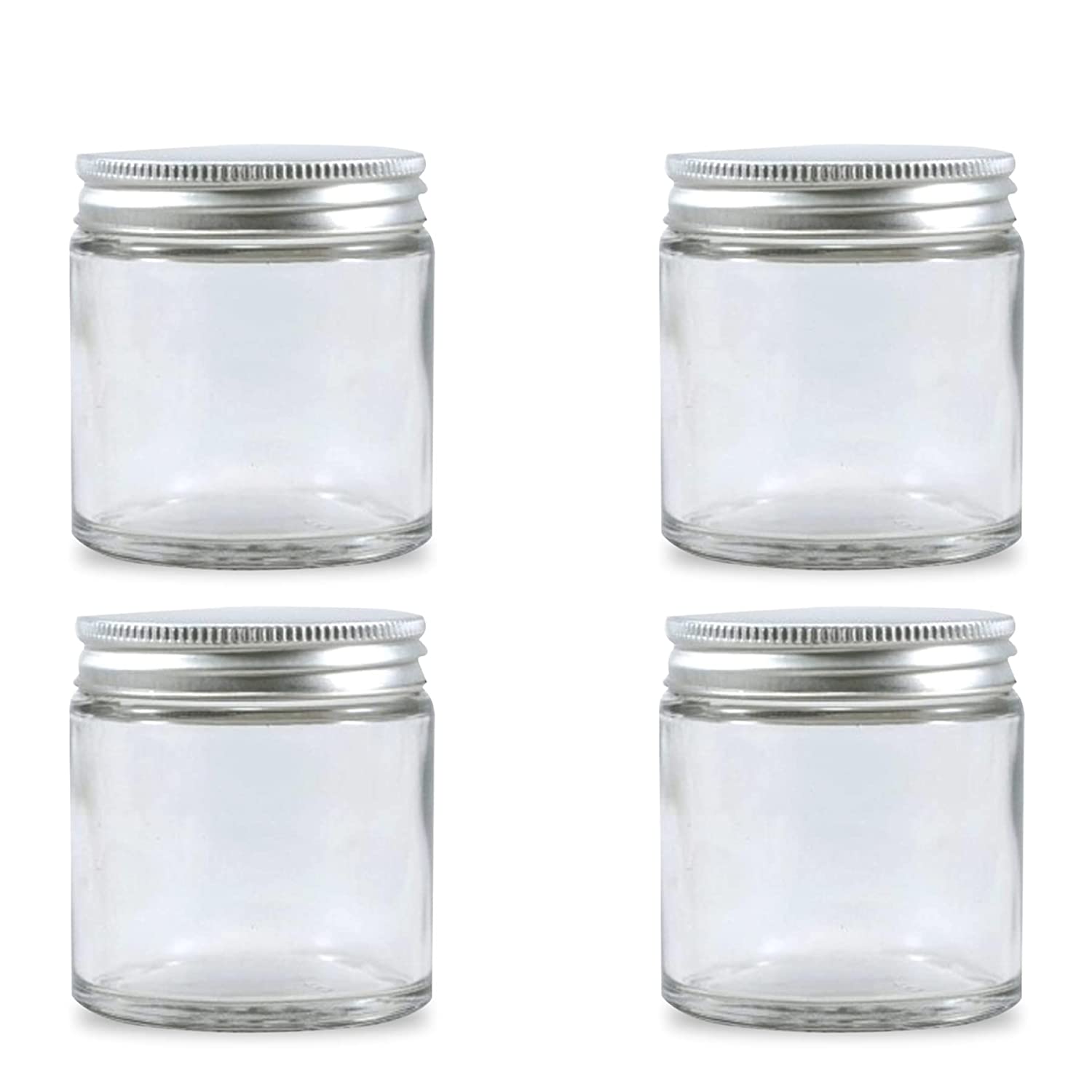 Shoprythm Packaging,Plastic Travel Bottles Pack of 4 Glass jar with ALUMINIUM CAP