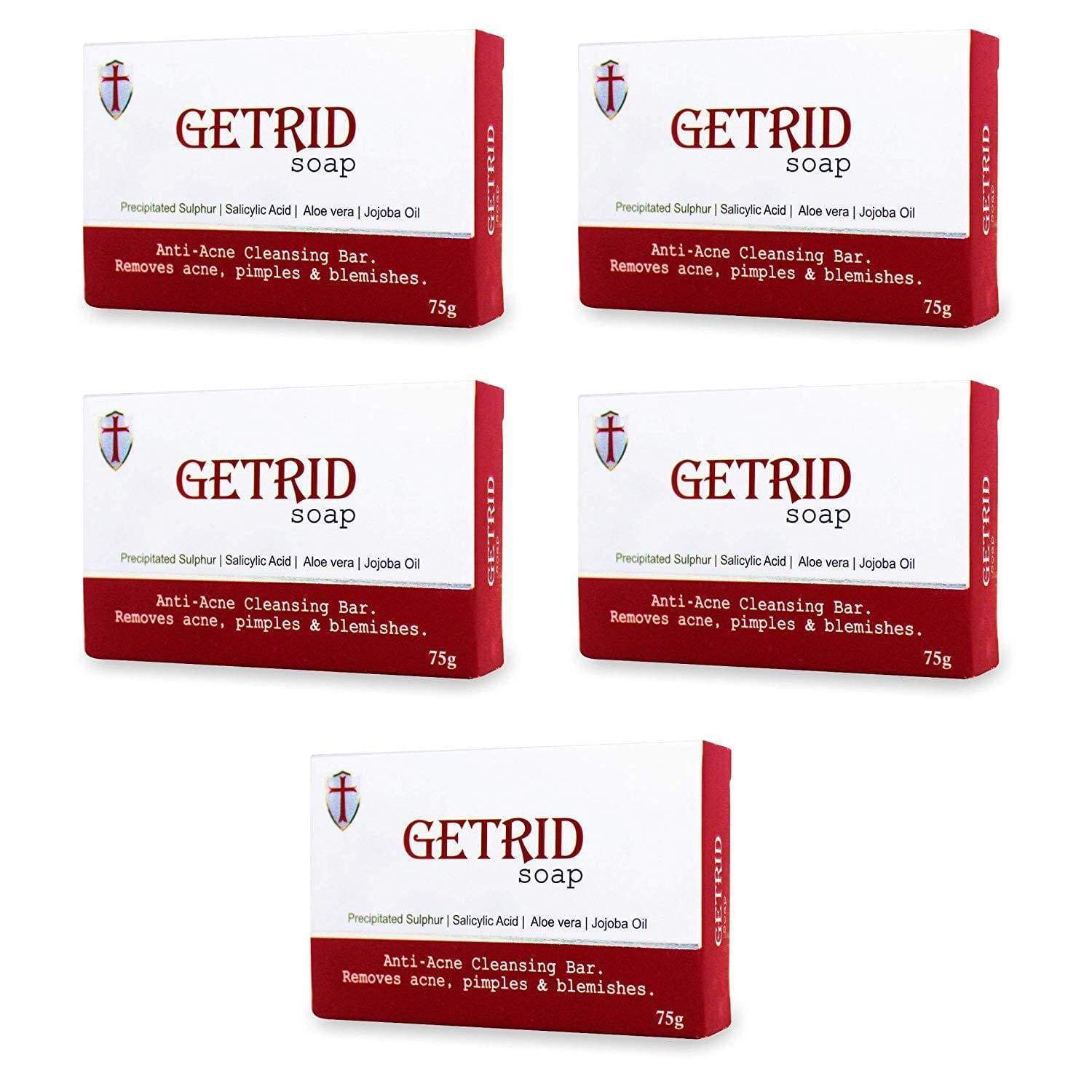 shoprythmindia Acne,Hygiene (hand sanitizer) Pack of 5 Copy of Getrid Anti-bacterial Soap, Kills Bacteria & Germs