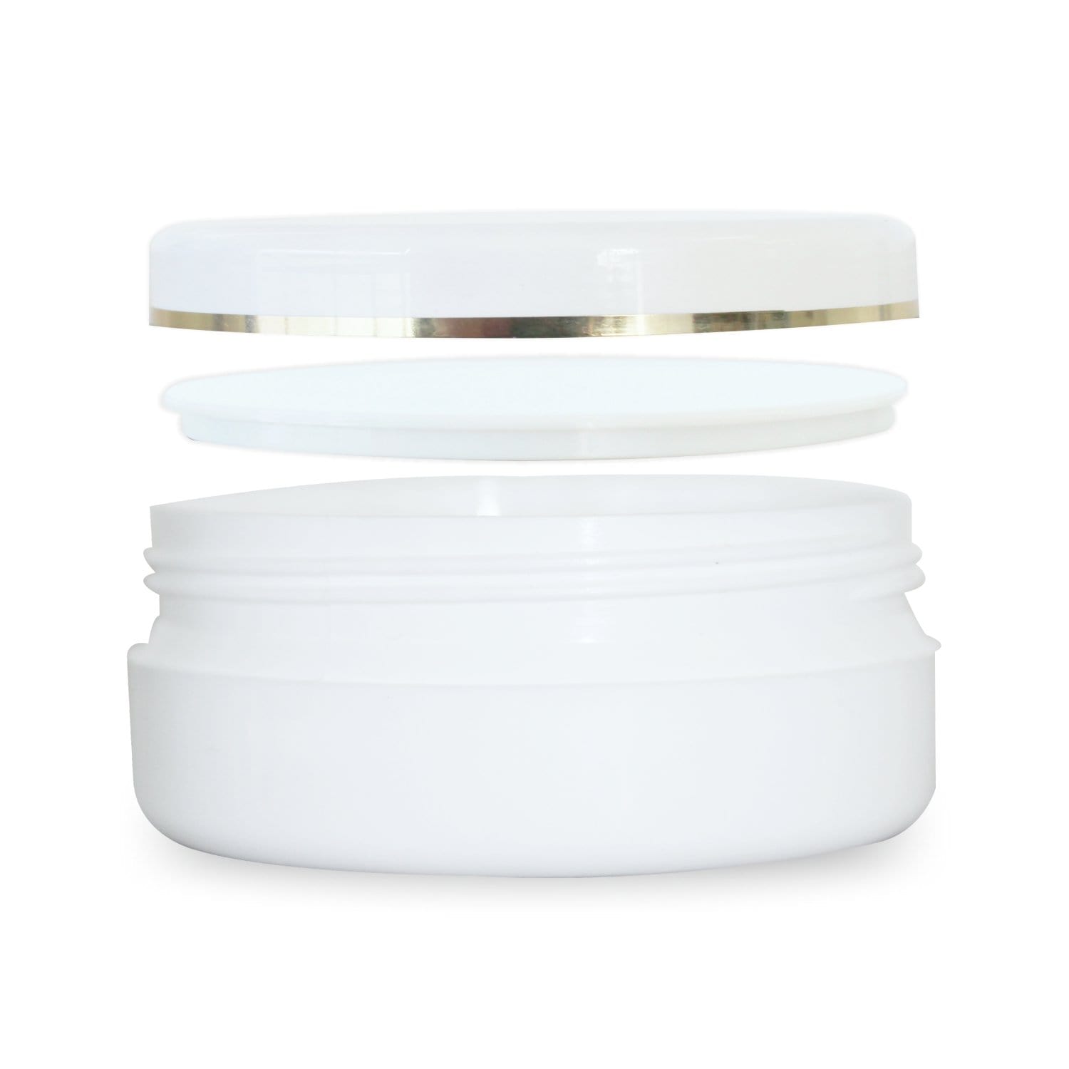 shoprythmindia Cosmetic Jar MYOC White Plastic Jar with Dome Lid 50gm (1.7 Oz) Reusable Make-up Cosmetic Jars Empty Face Cream Eye Shadow Lip Balm