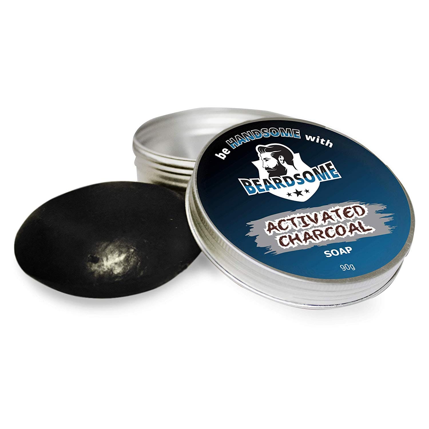 shoprythmindia Men's Grooming Beardsome Activated Charcoal Soap for Men
