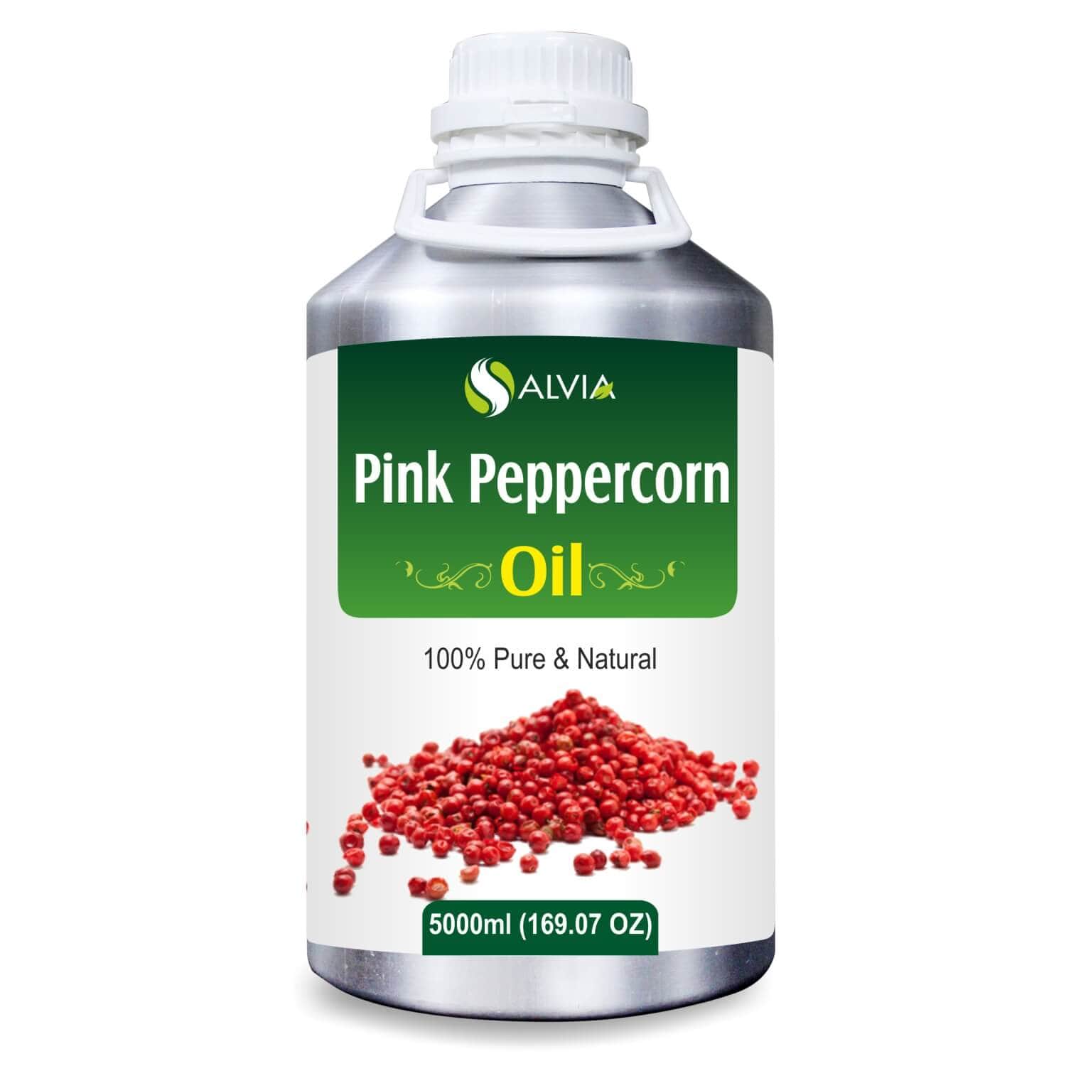 shoprythmindia Natural Essential Oils 5000ml Pink Peppercorn Oil (Schinus-Molle) 100% Natural Pure Essential Oil Antioxidants, Antibacterial, Cleanses The Skin, Natural Insect-Repellent, Aromatherapy