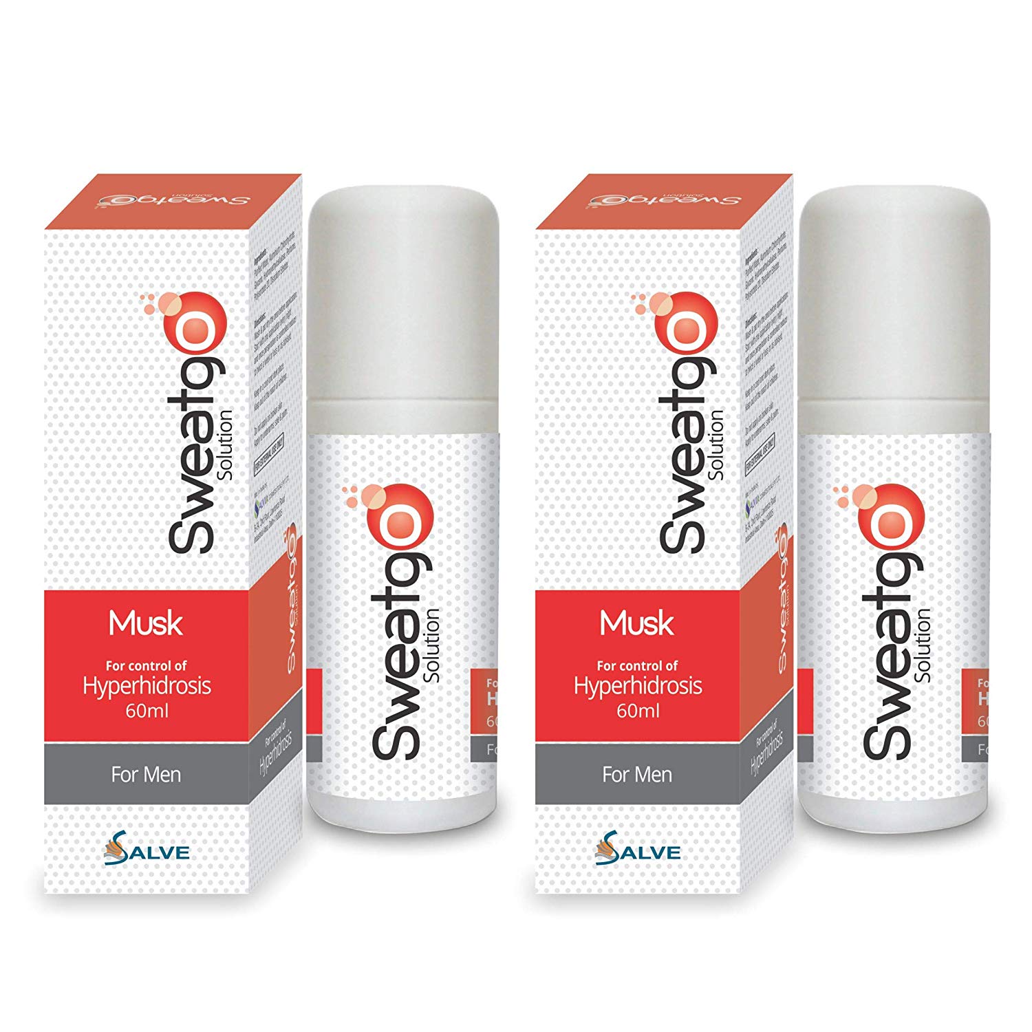 shoprythmindia Sweatgo Pack of 2 Salve Sweatgo Anti perspirant Hyperhidrosis Sweat Free For Men in Exclusive Fragrance -Musk 60ml